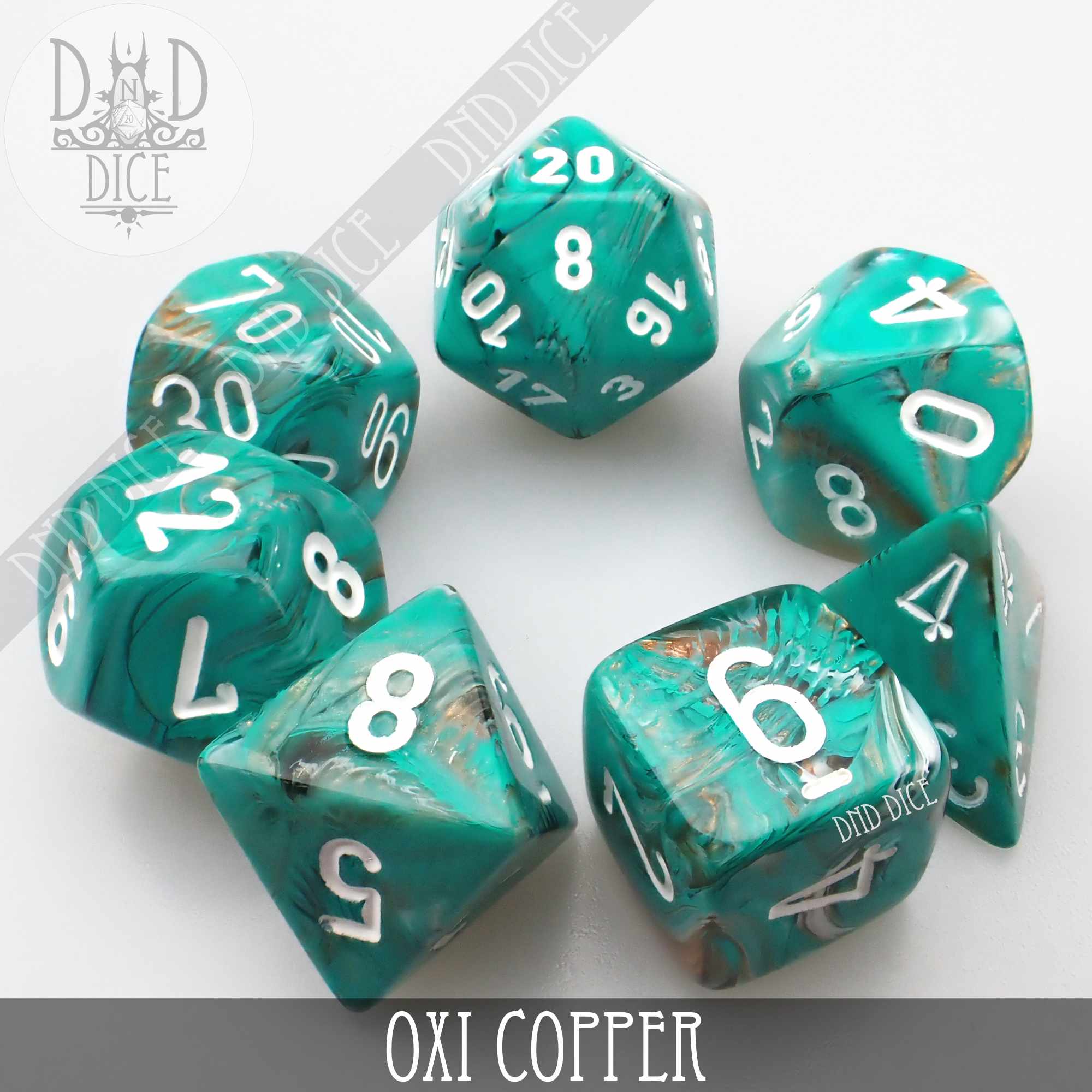 Marble Oxi-Copper Dice Set