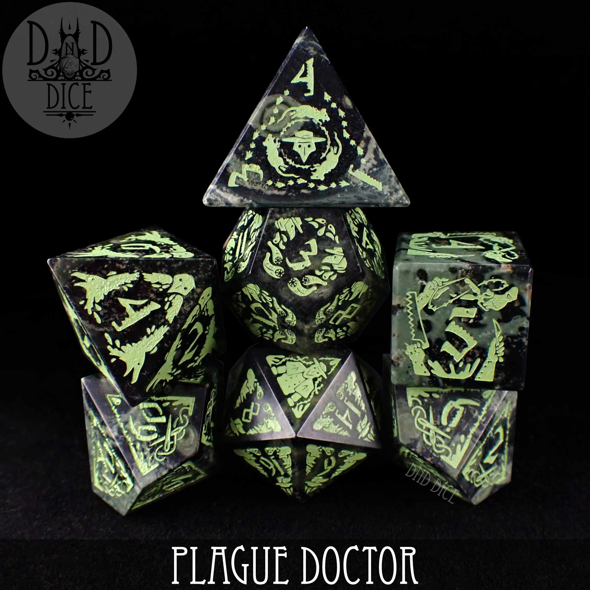 Plague Doctor Gemstone Dice Set (Gift Box)