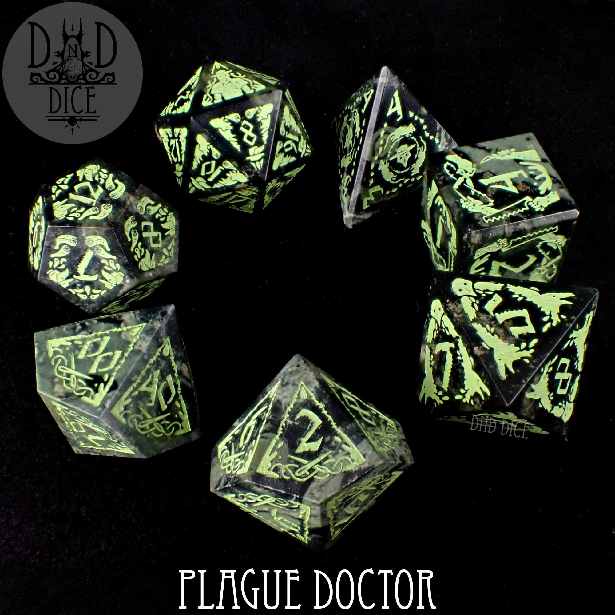 Plague Doctor Gemstone Dice Set (Gift Box)