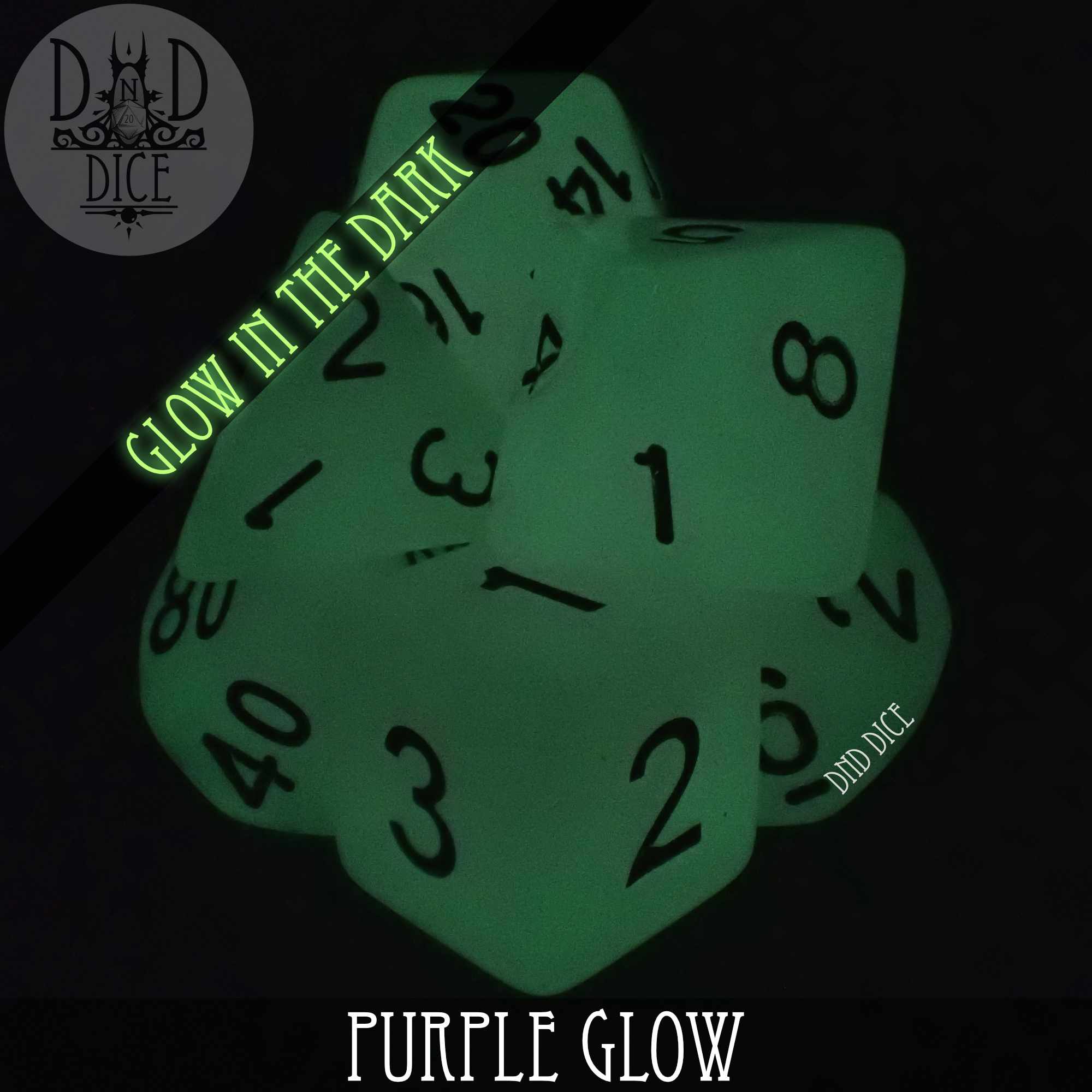 Purple Glow in the Dark Dice Set