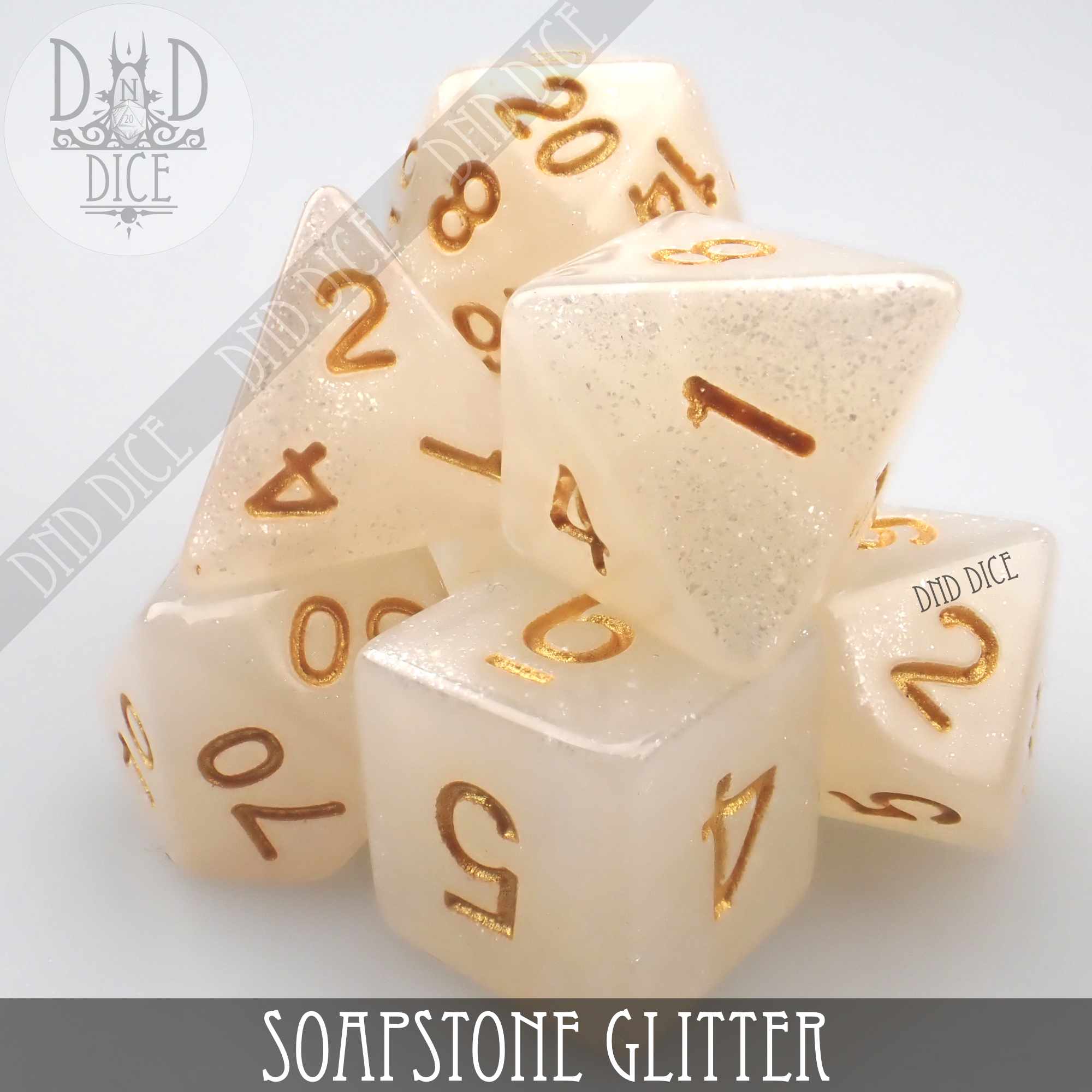 Soapstone Glitter Dice Set