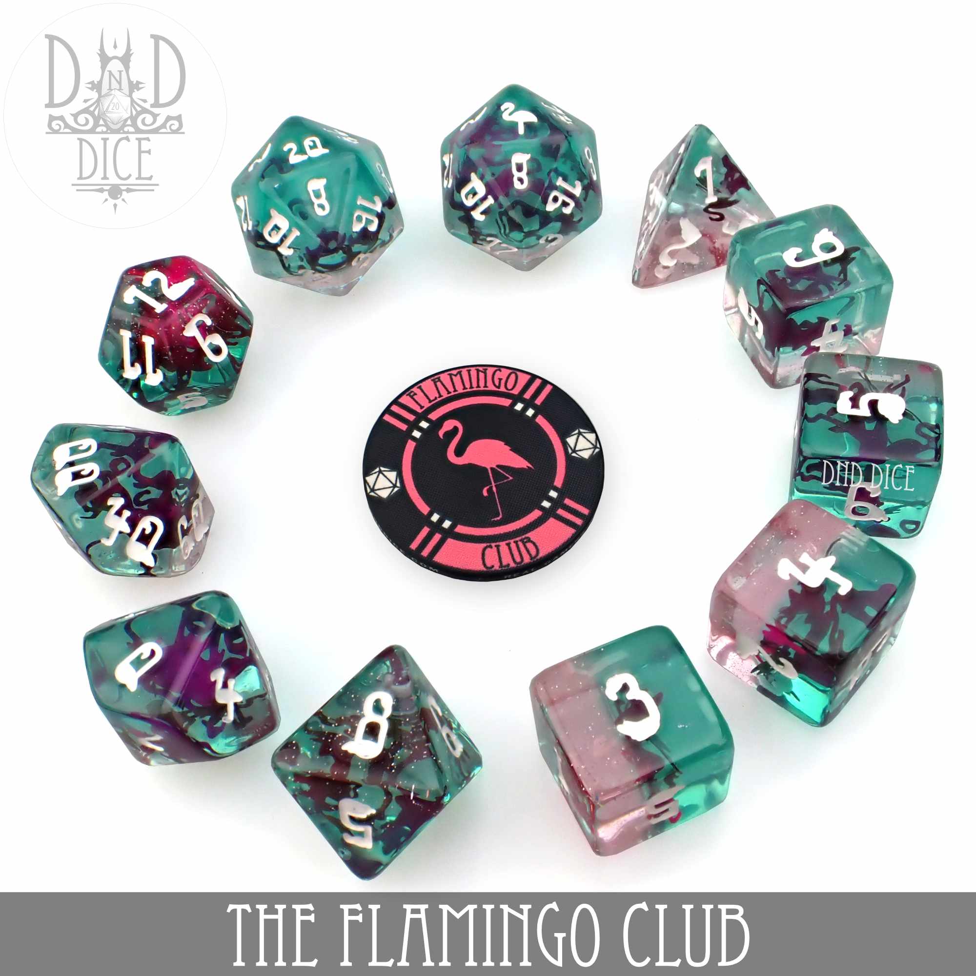The Flamingo Club 11 Dice Set