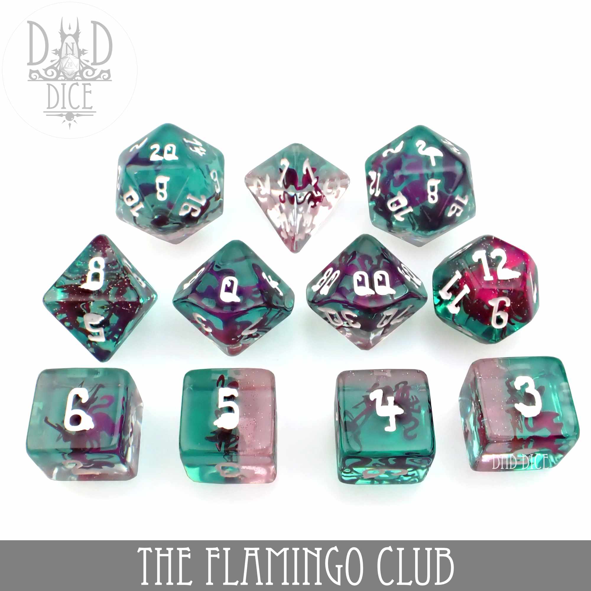 The Flamingo Club 11 Dice Set