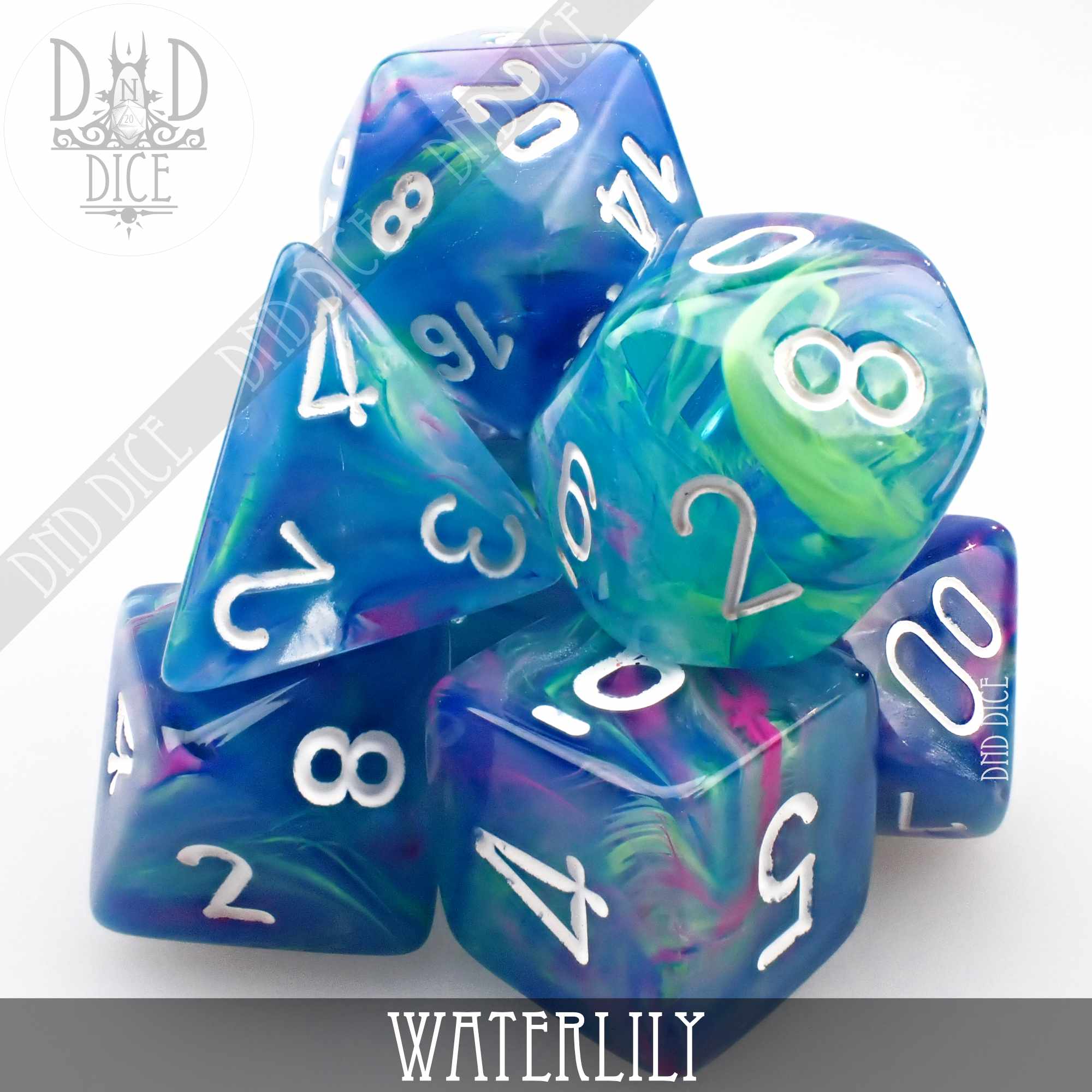 Festive Waterlily Dice Set