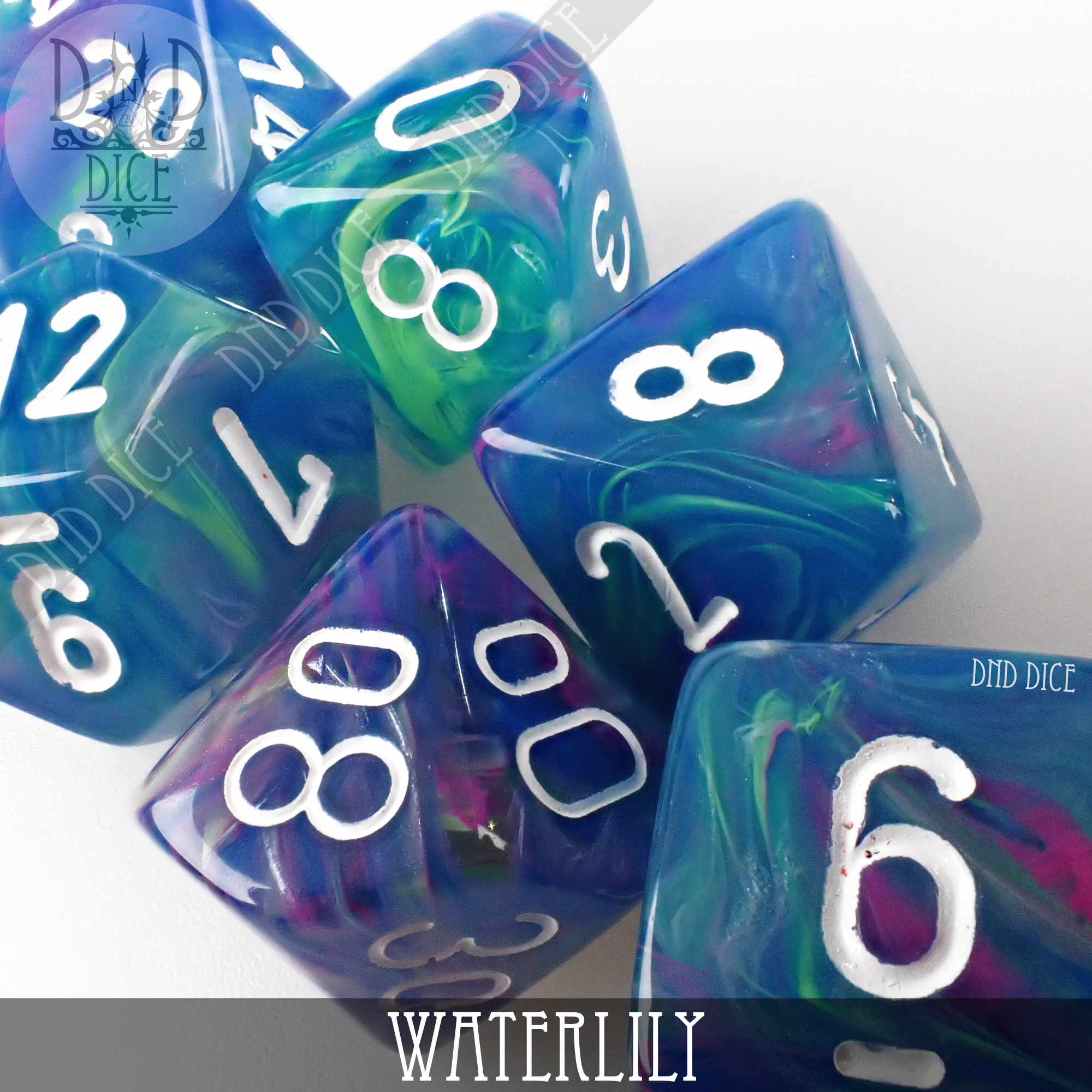 Festive Waterlily Dice Set
