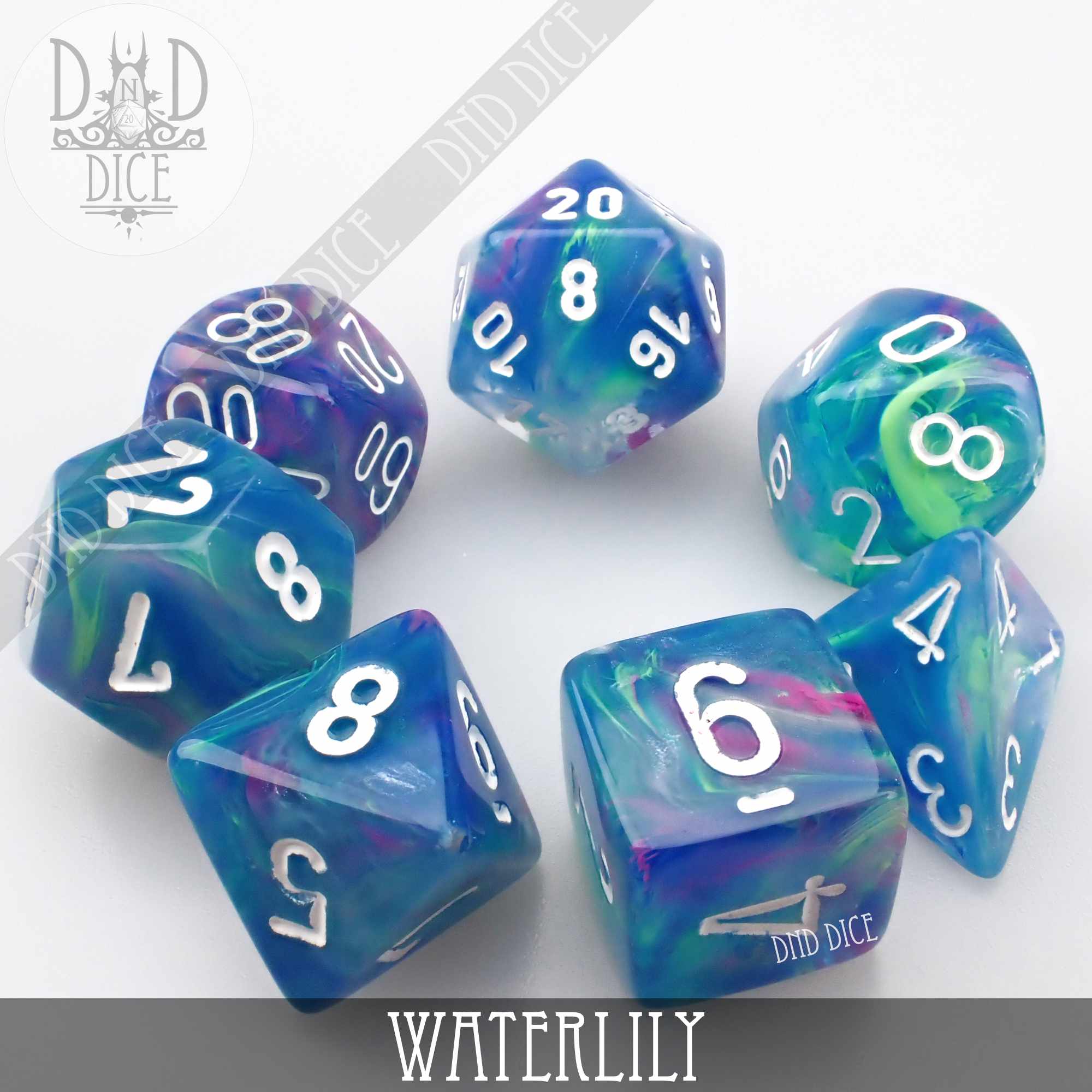 Festive Waterlily Dice Set