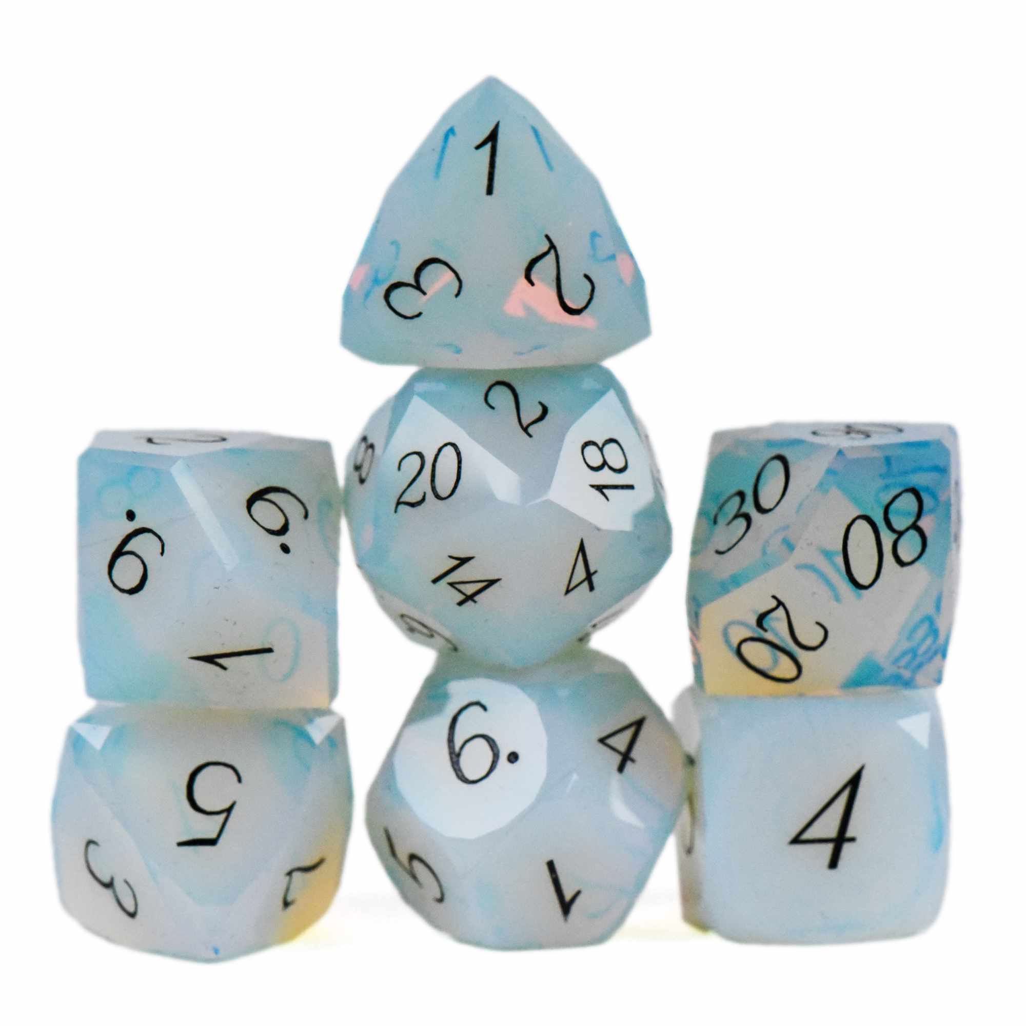 Gem Cut Opalite Dice Set (Gift Box)