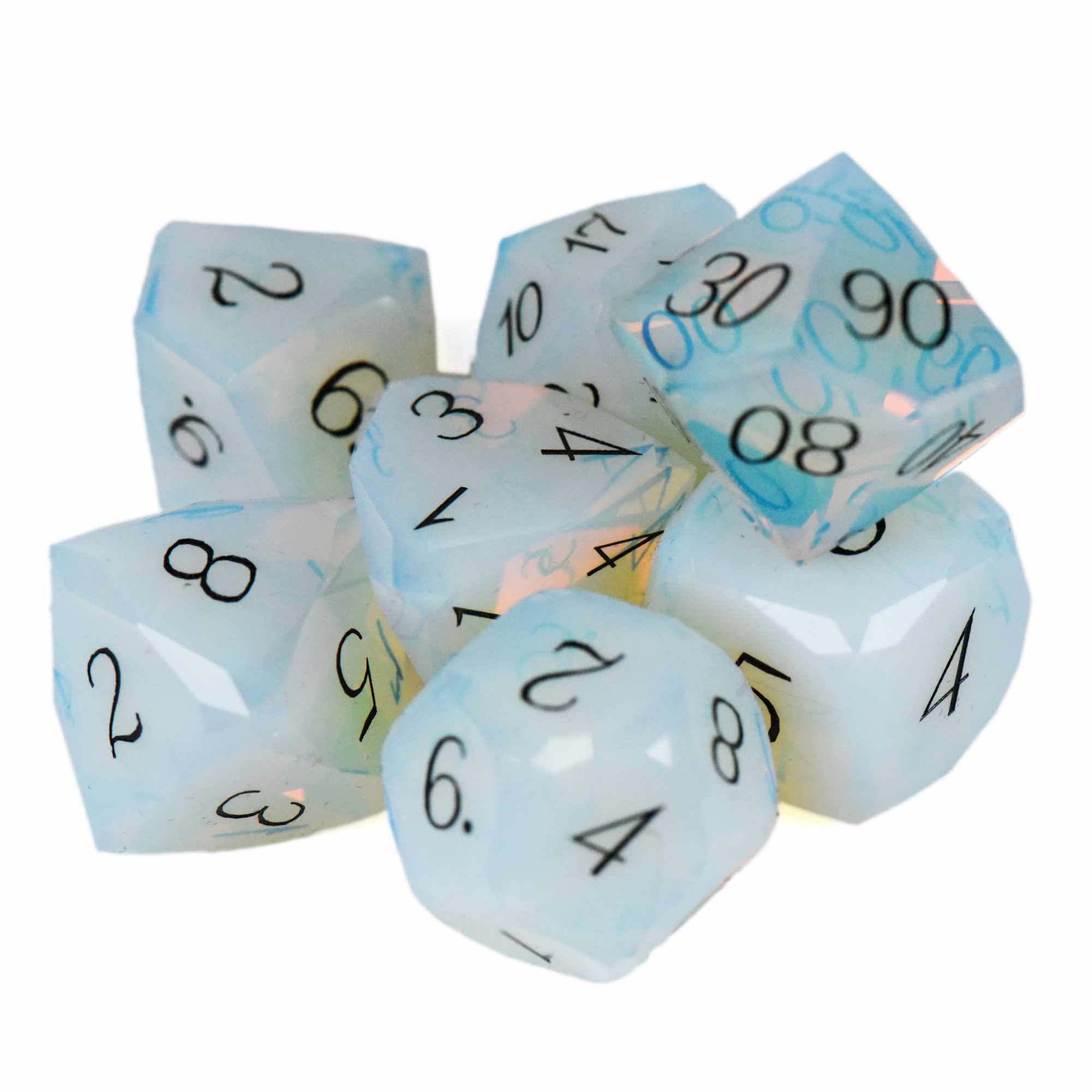 Gem Cut Opalite Dice Set (Gift Box)