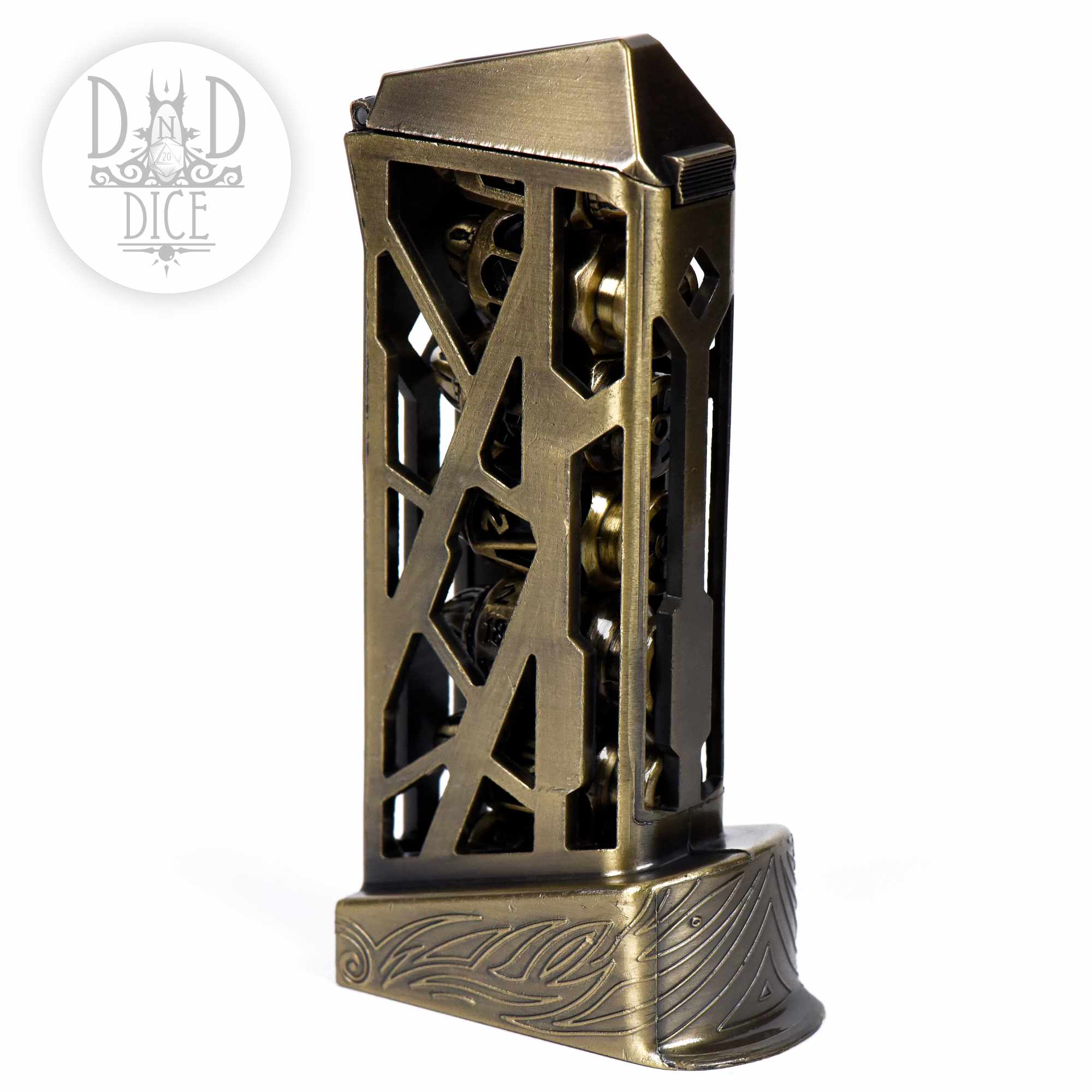 7 Shooter Brass Metal Dice Set