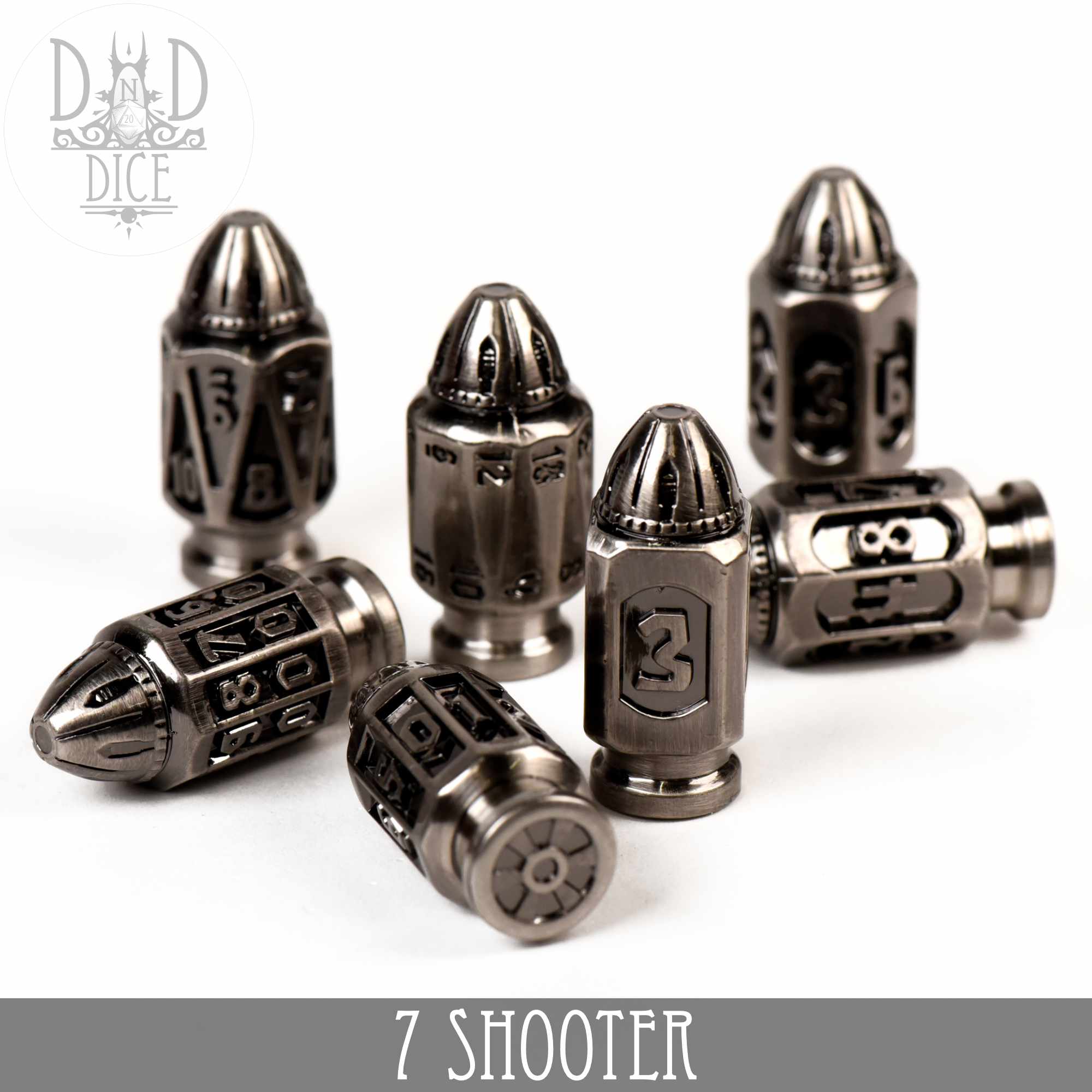 7 Shooter Iron Metal Dice Set