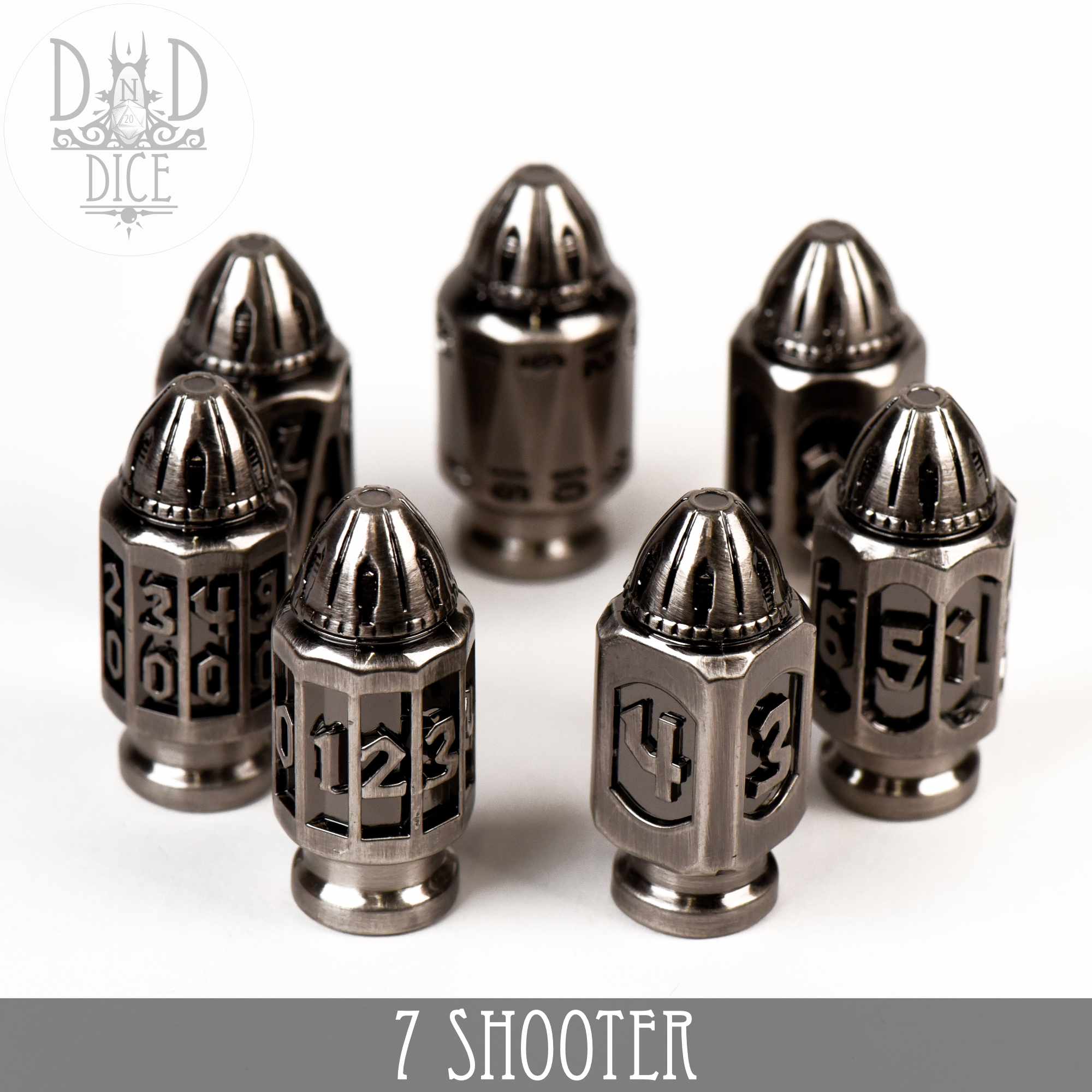 7 Shooter Iron Metal Dice Set