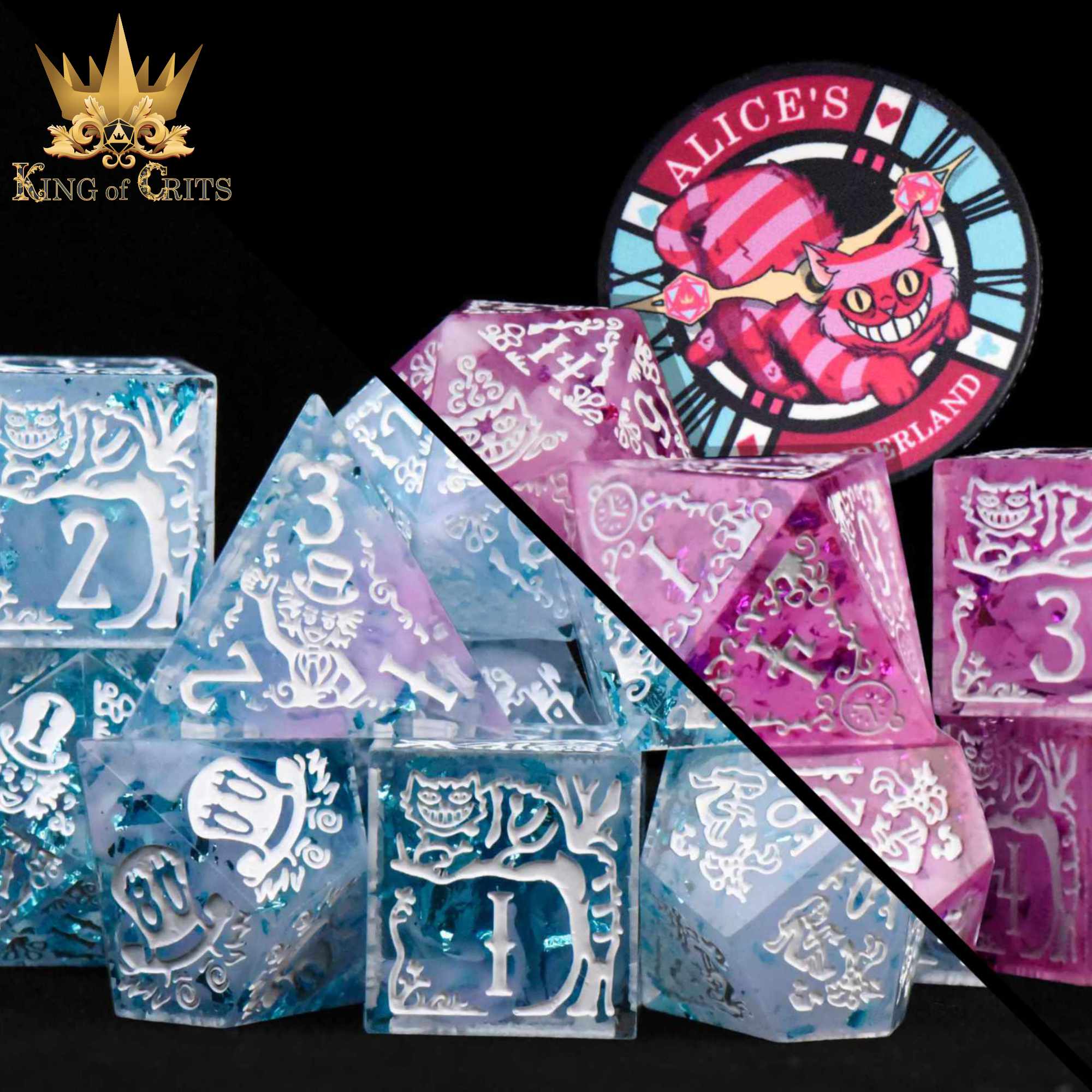Alice's Wonderland 11 Dice Set with Gift Box (Sharp Edge)