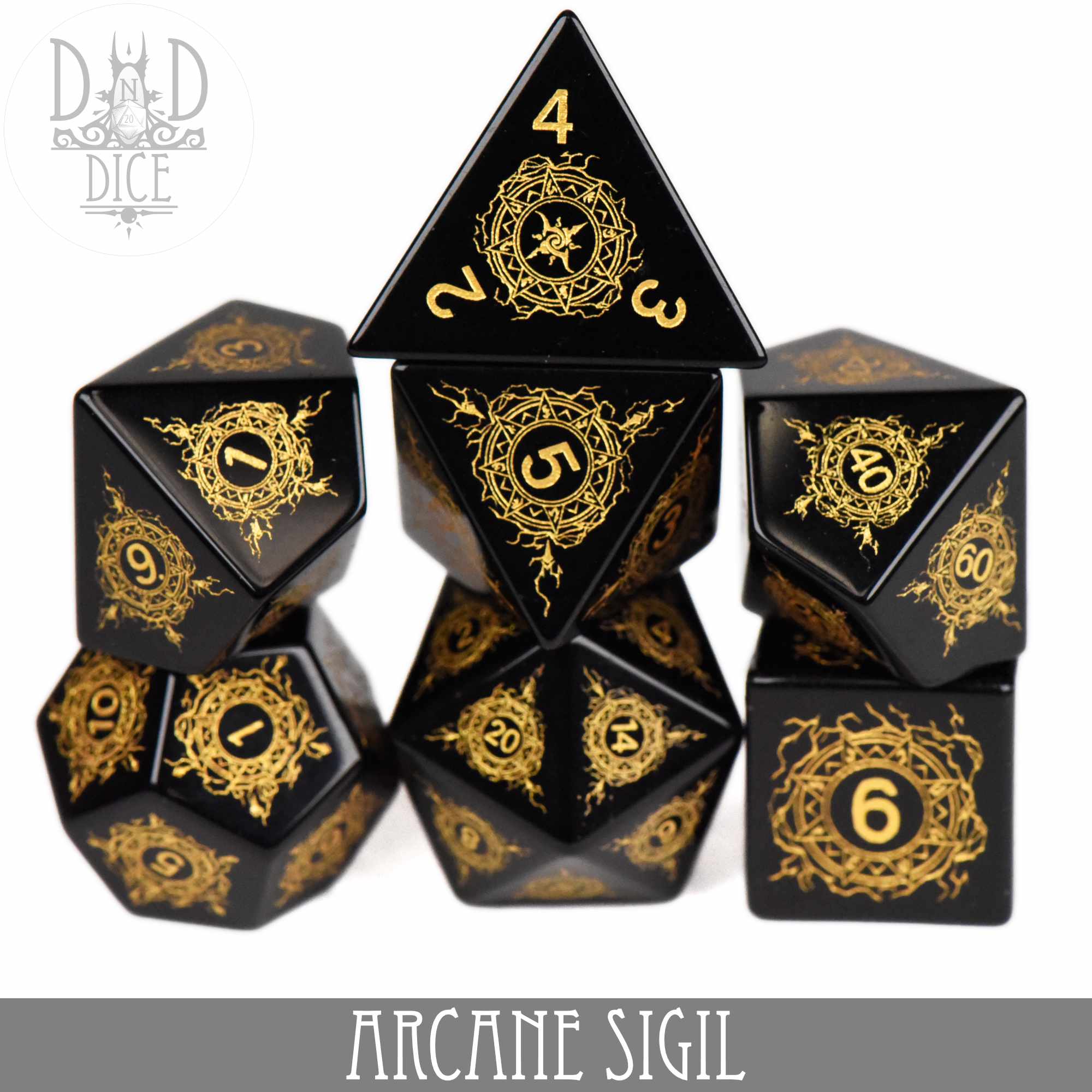 Arcane Sigil Gemstone Dice Set (Gift Box)