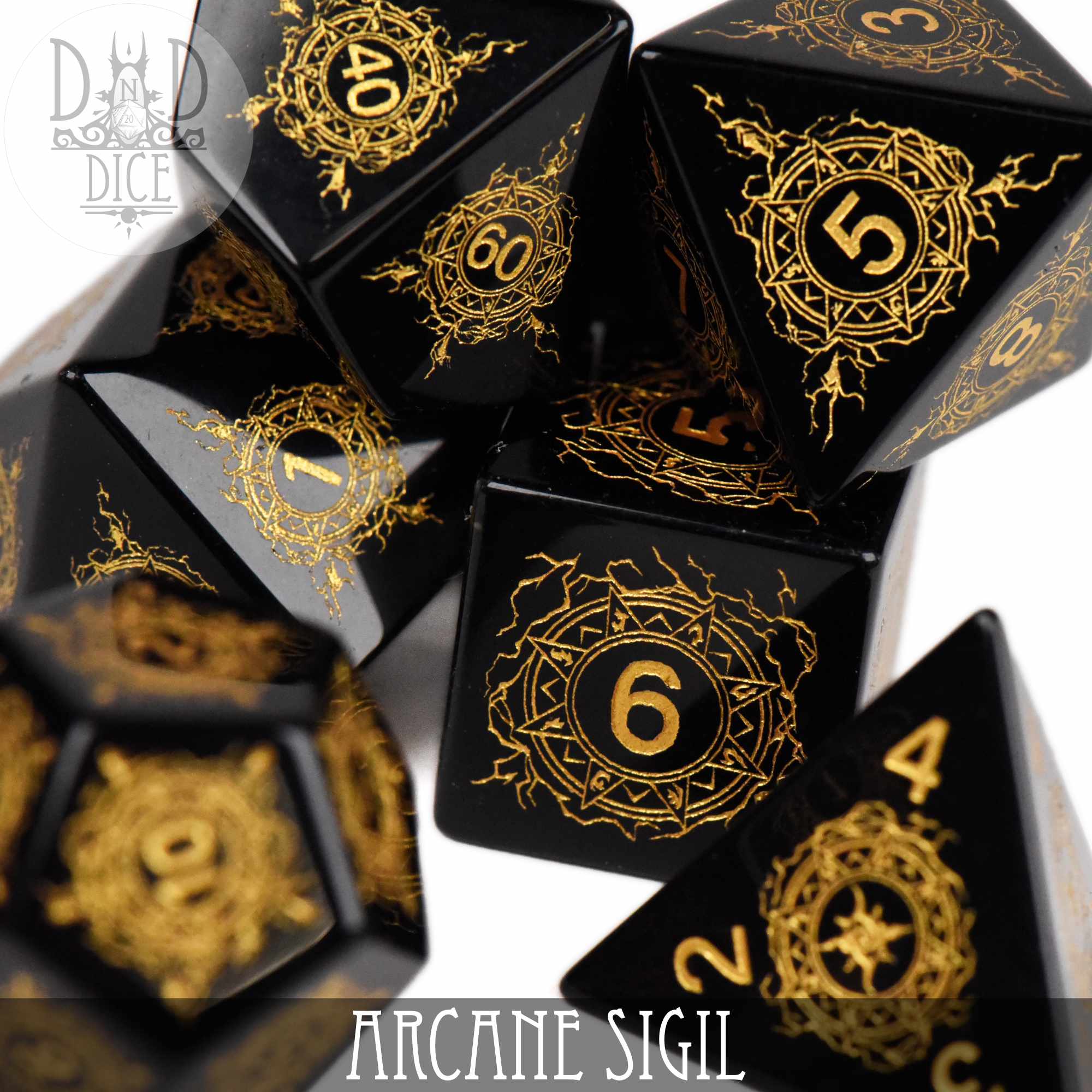 Arcane Sigil Gemstone Dice Set (Gift Box)