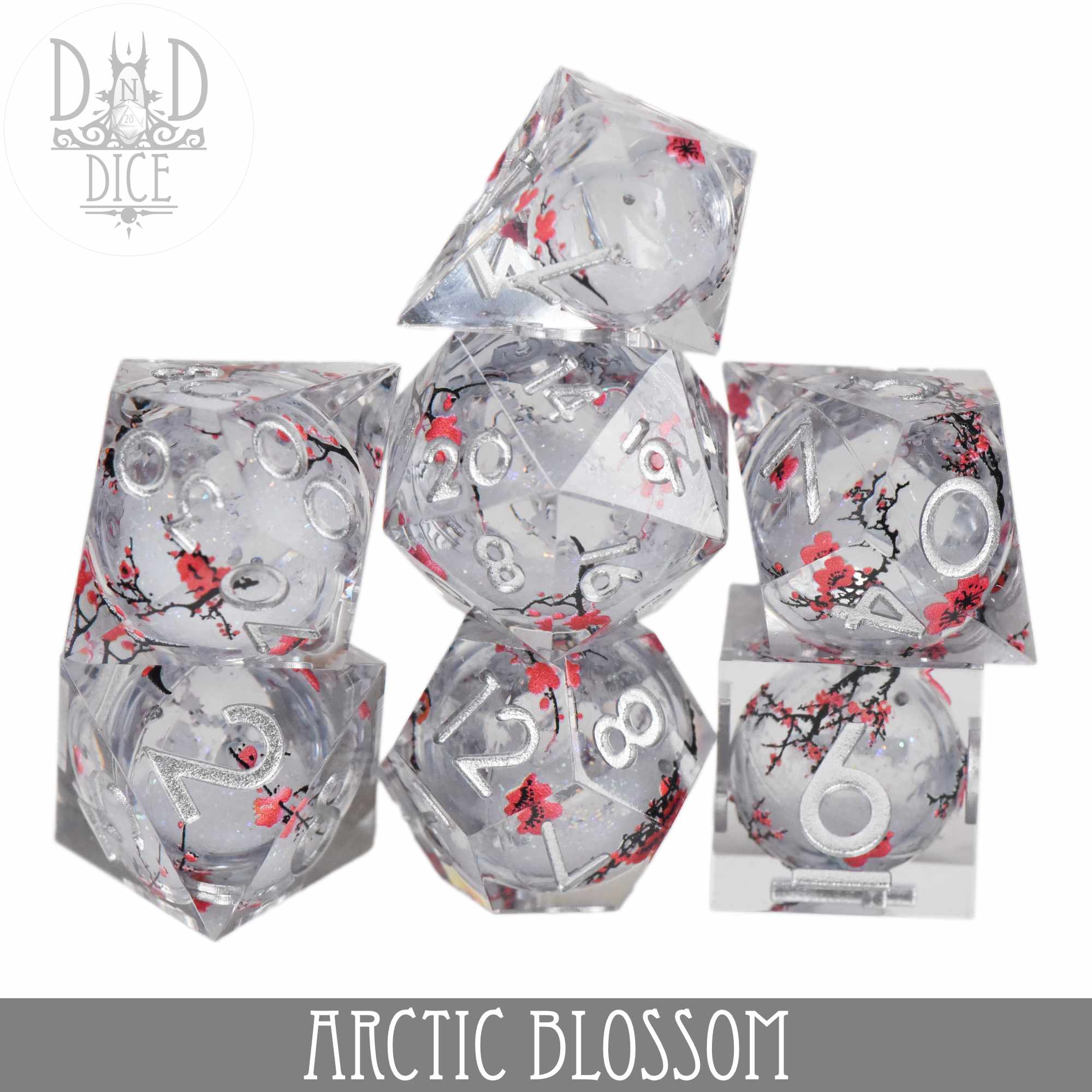 Arctic Blossom Liquid Core Dice Set