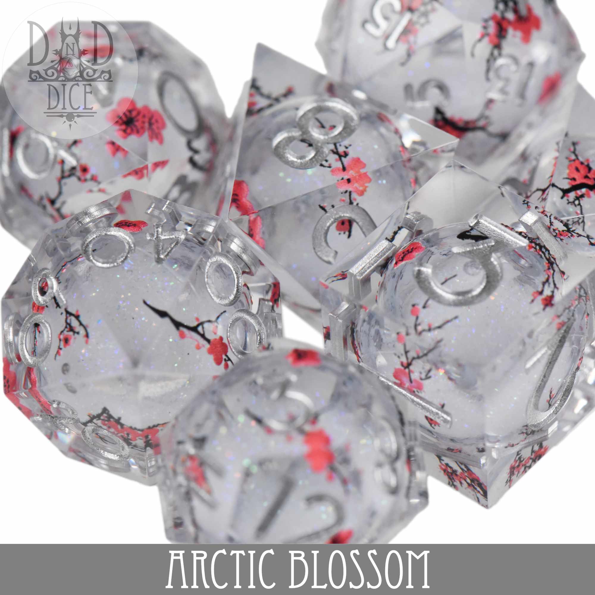 Arctic Blossom Liquid Core Dice Set