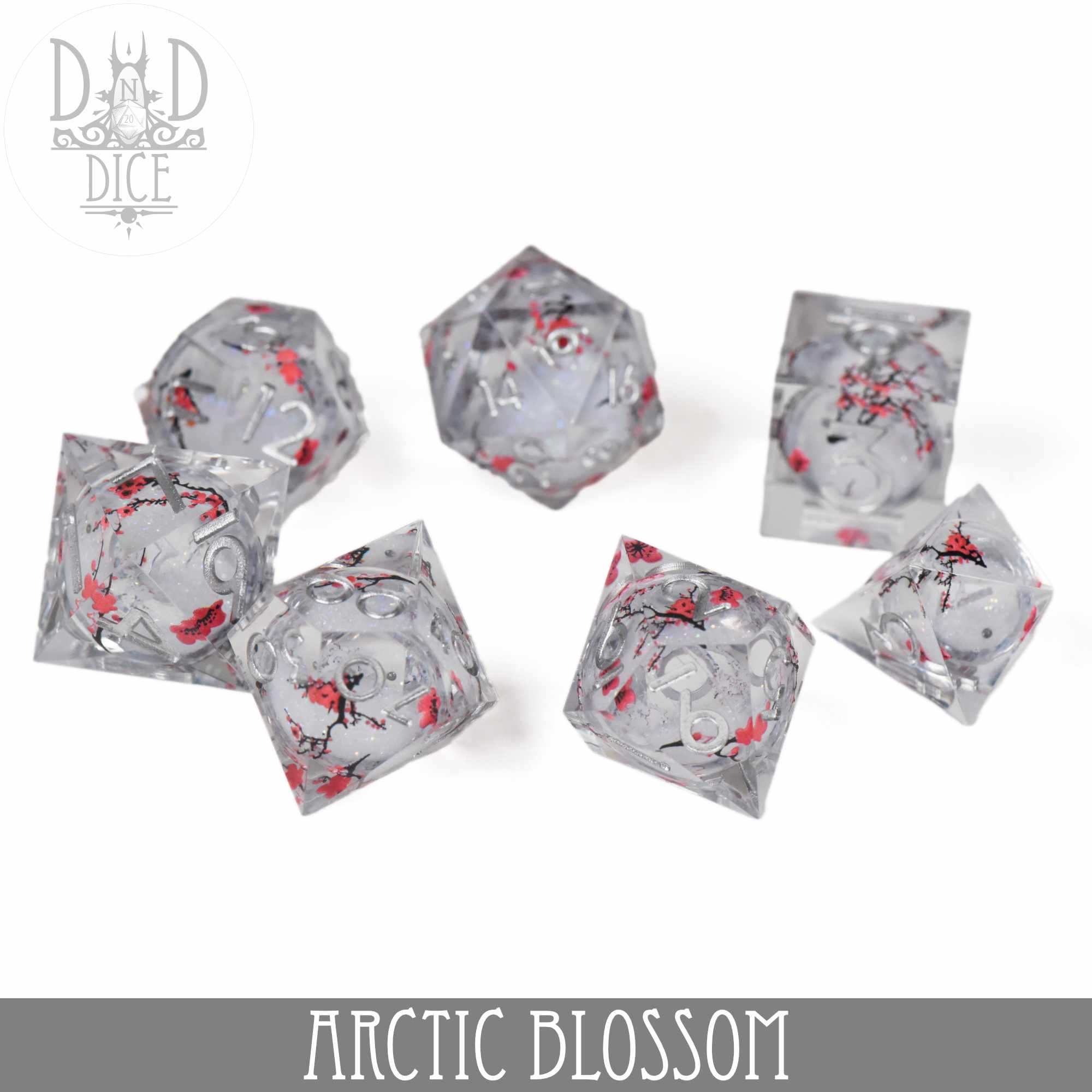 Arctic Blossom Liquid Core Dice Set