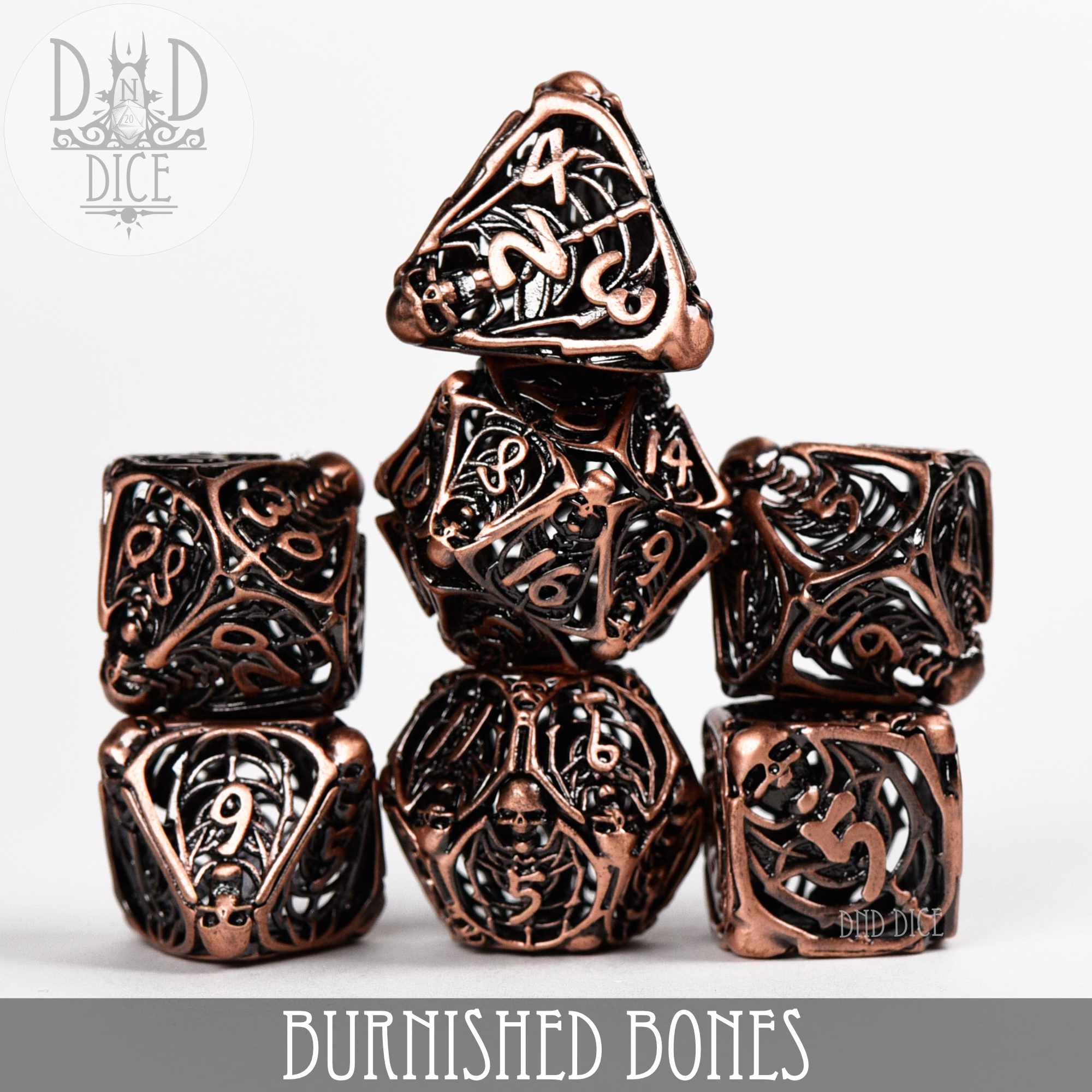 Burnished Bones Hollow Metal Dice Set (Gift Box)