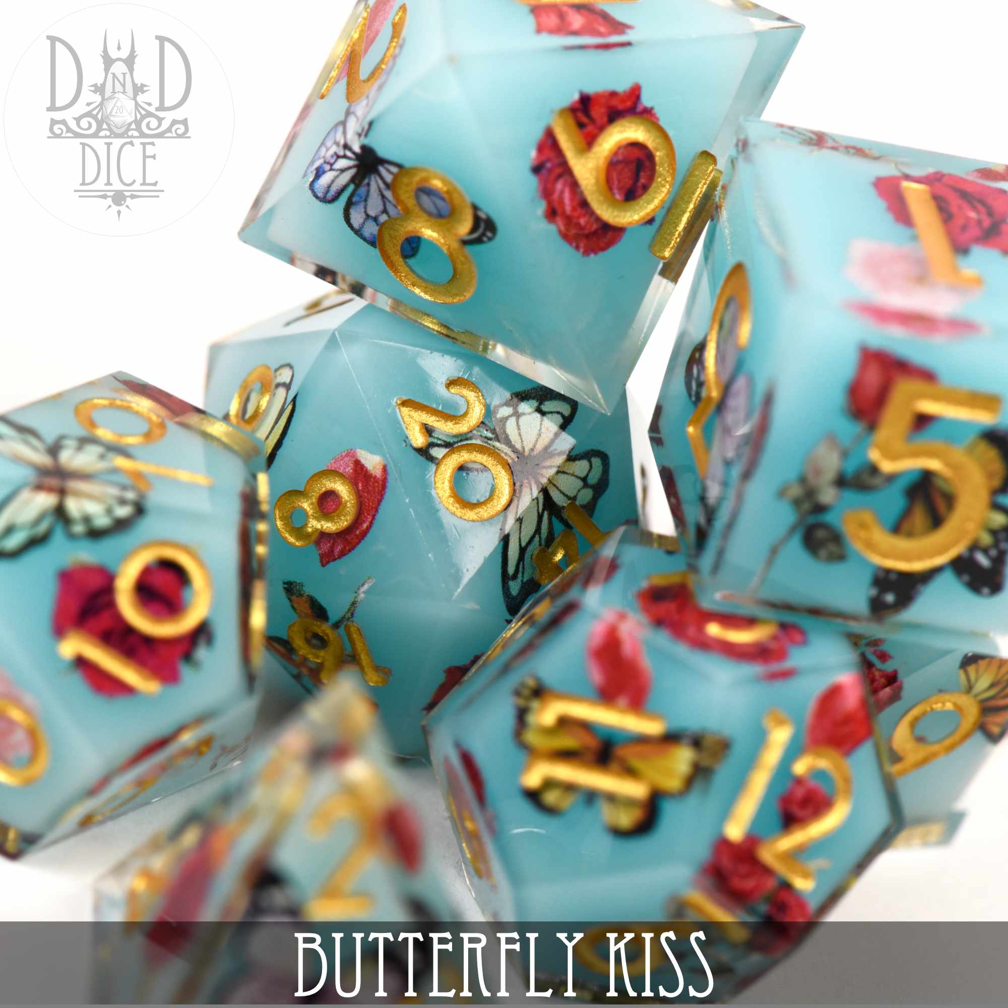 Butterfly Kiss Handmade Dice Set