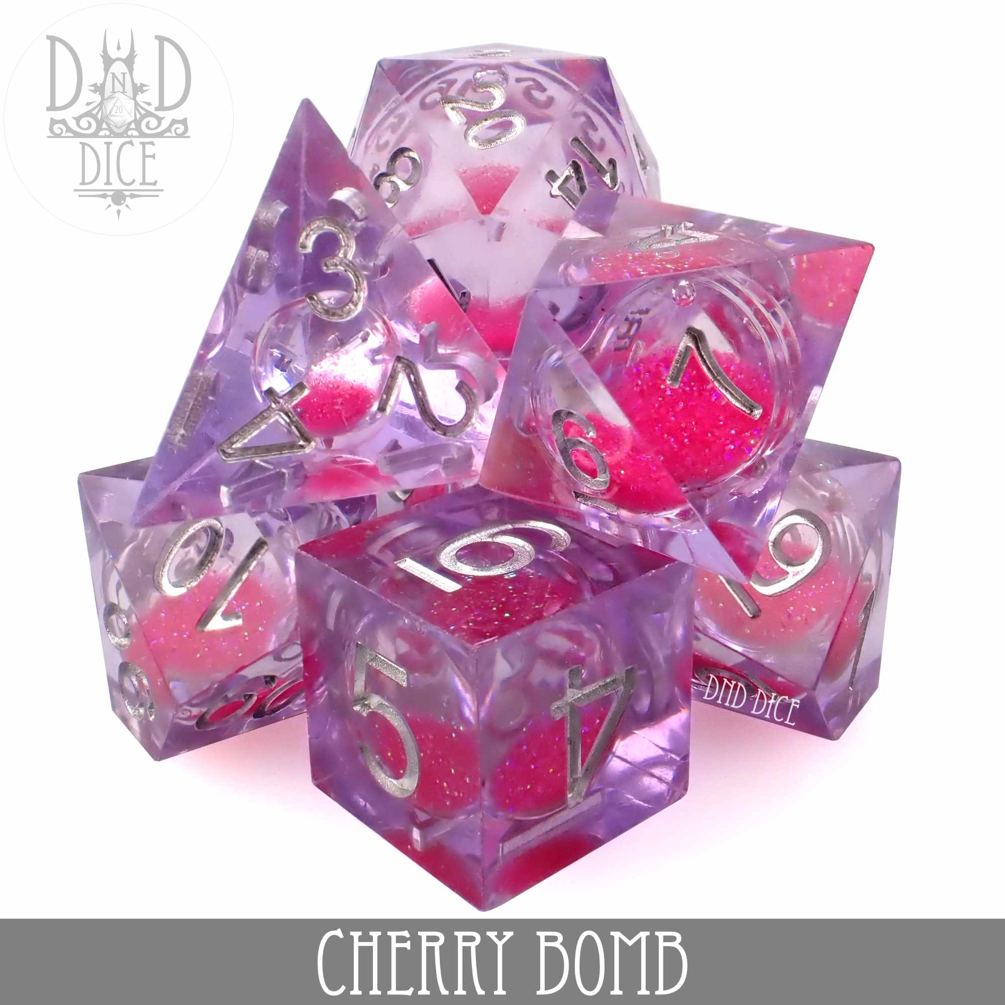 Cherry Bomb Liquid Core Dice Set