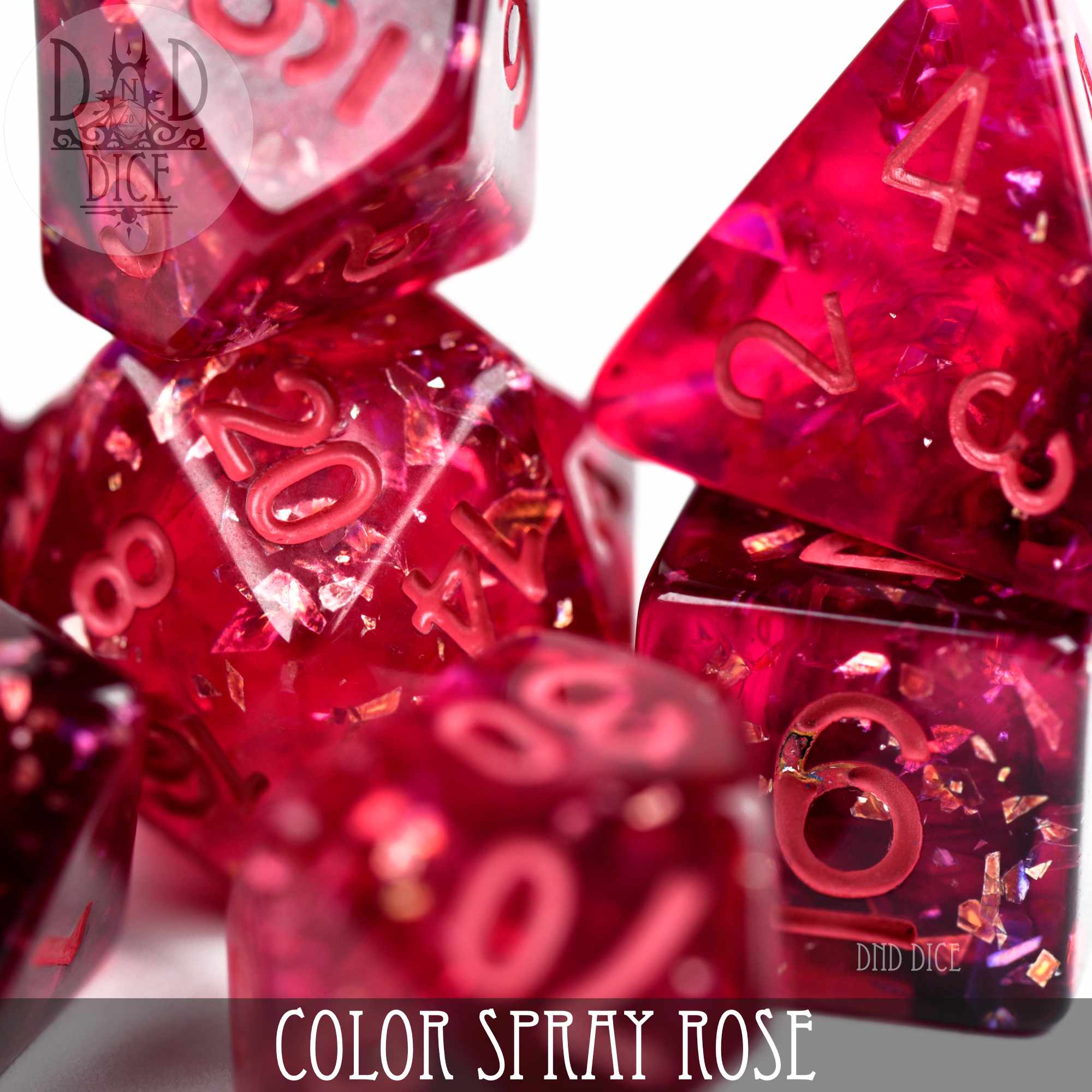 Color Spray Rose Dice Set