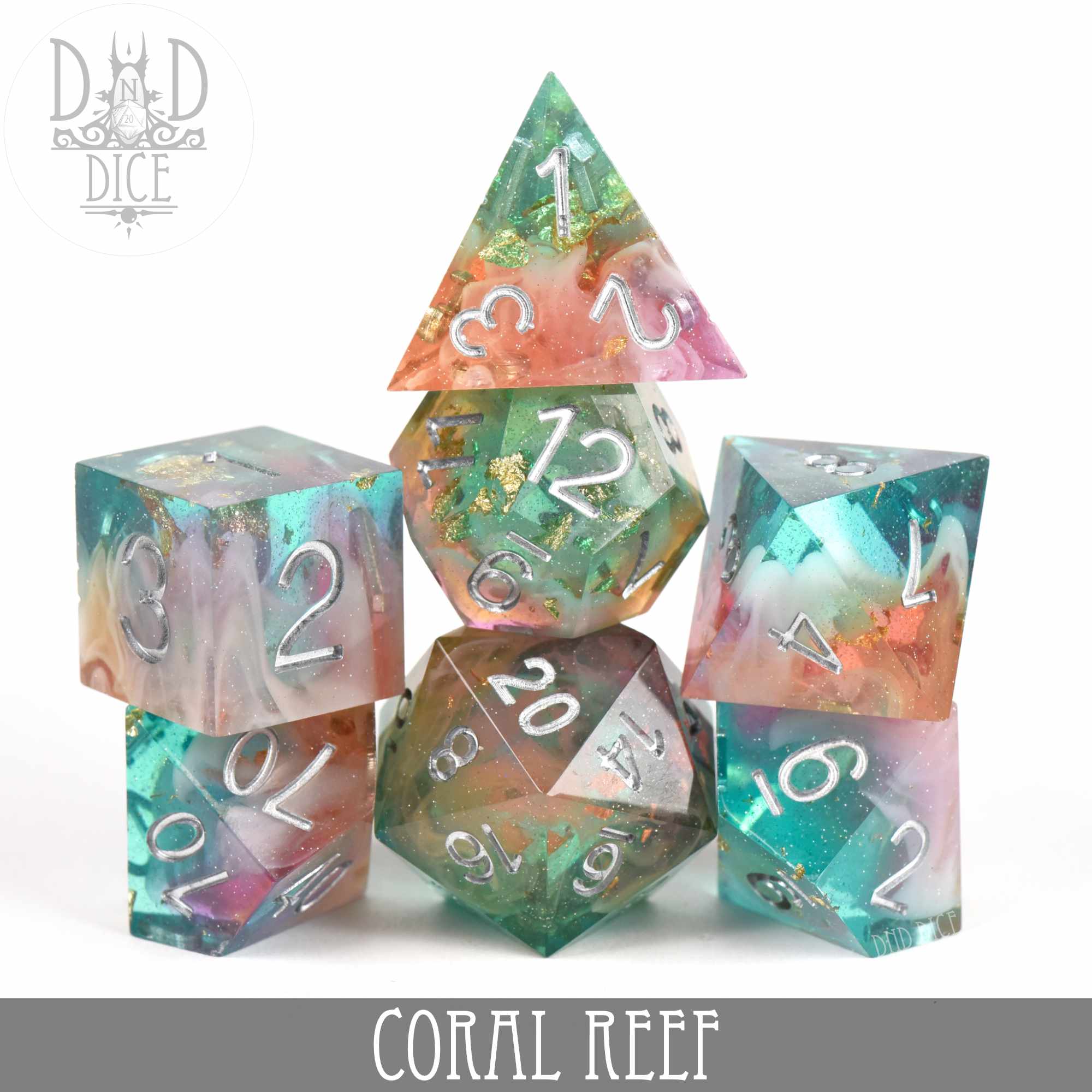 Coral Reef Handmade Dice Set