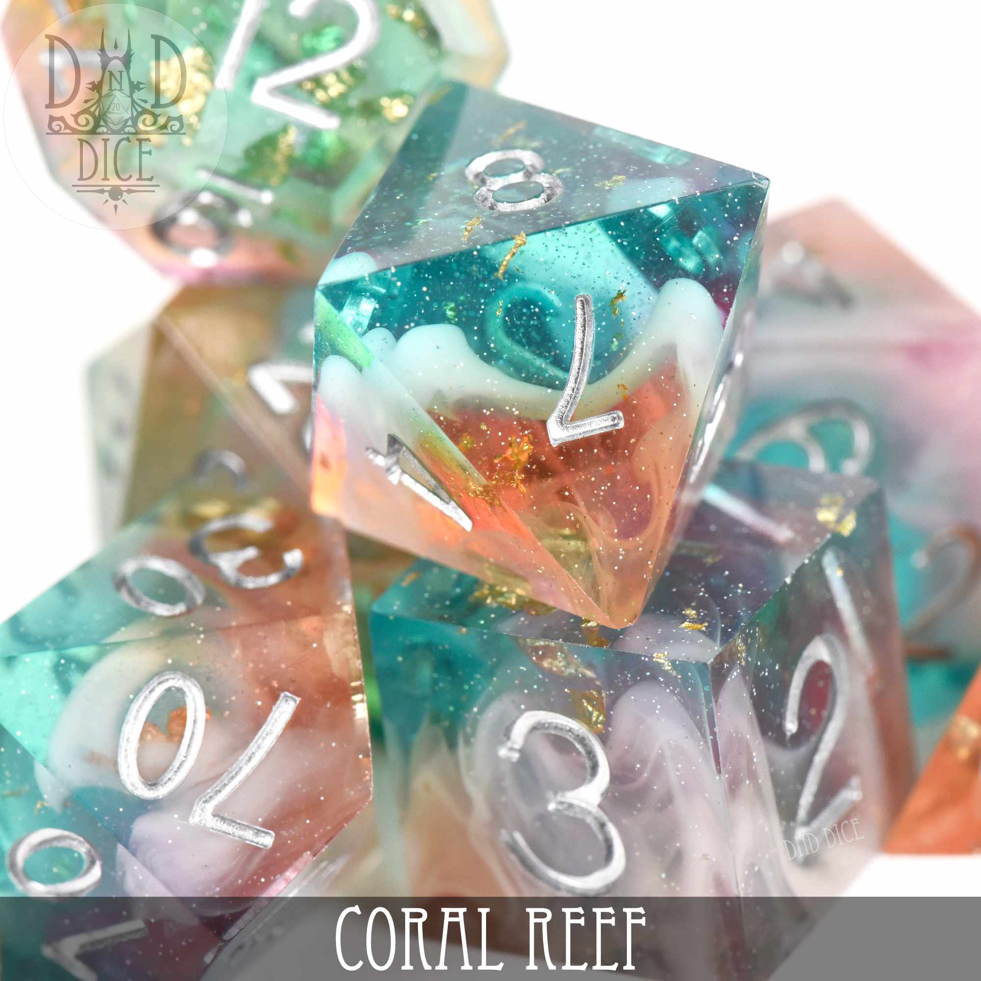 Coral Reef Handmade Dice Set