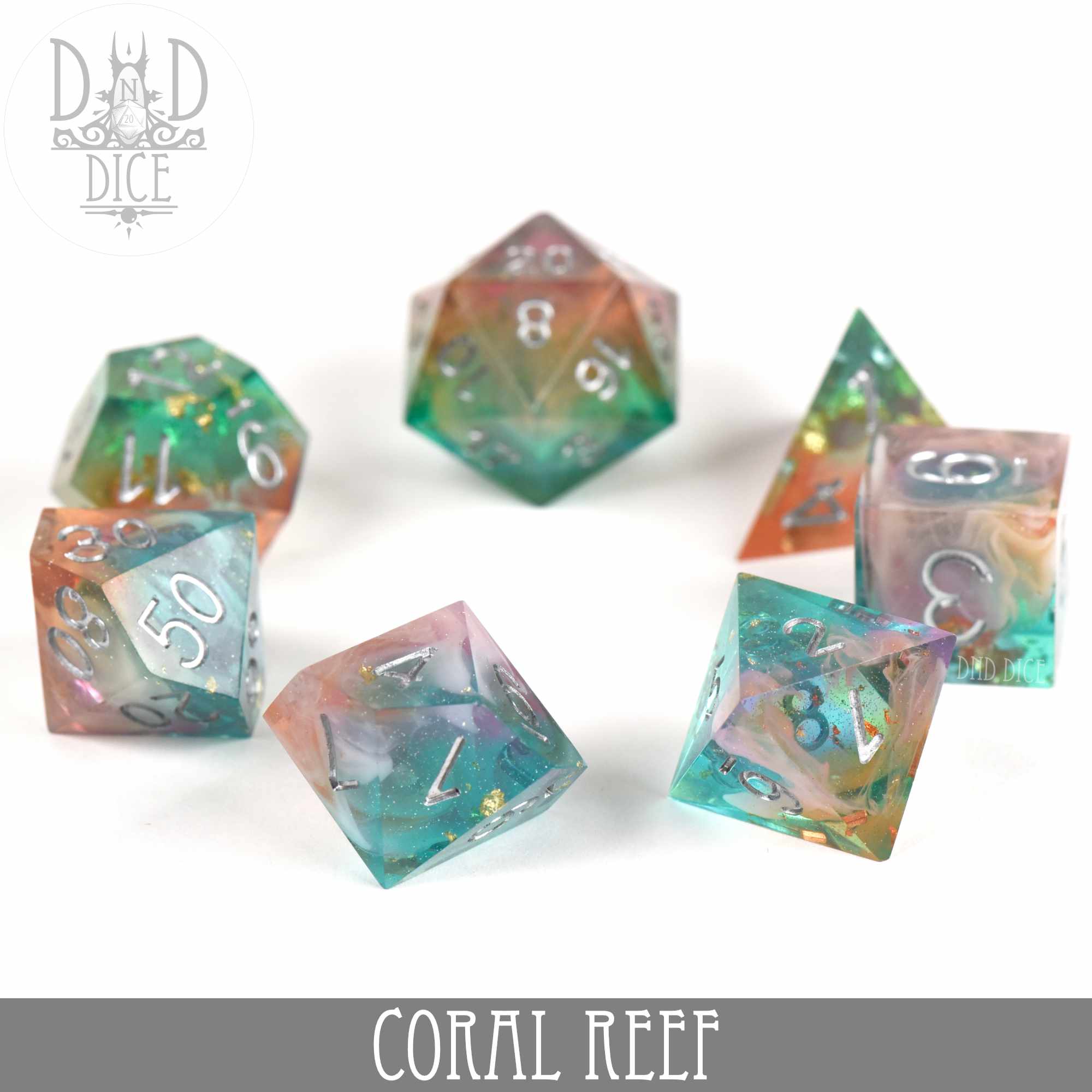 Coral Reef Handmade Dice Set