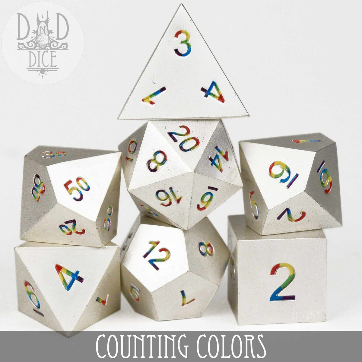 Color Dice Rigger Counting Colors Metal Dice Set
