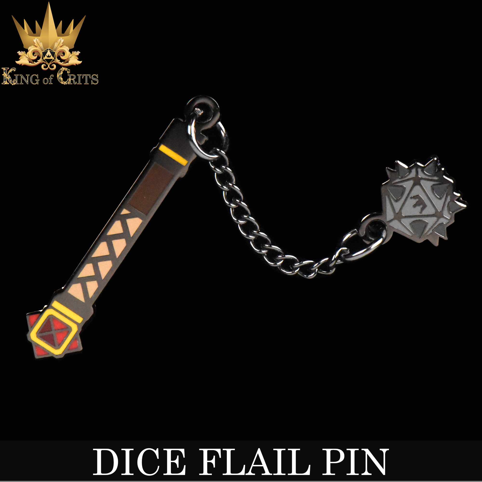 Dice Flail Enamel Pin