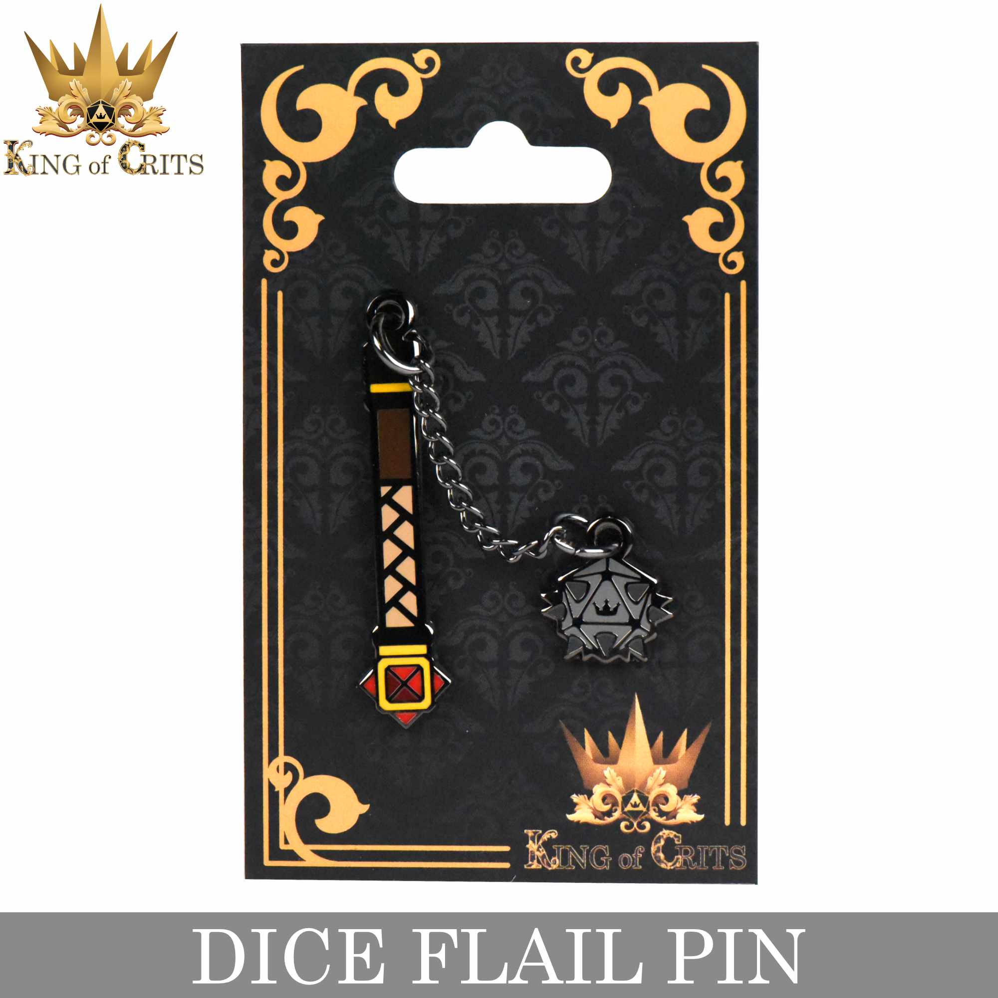 Dice Flail Enamel Pin