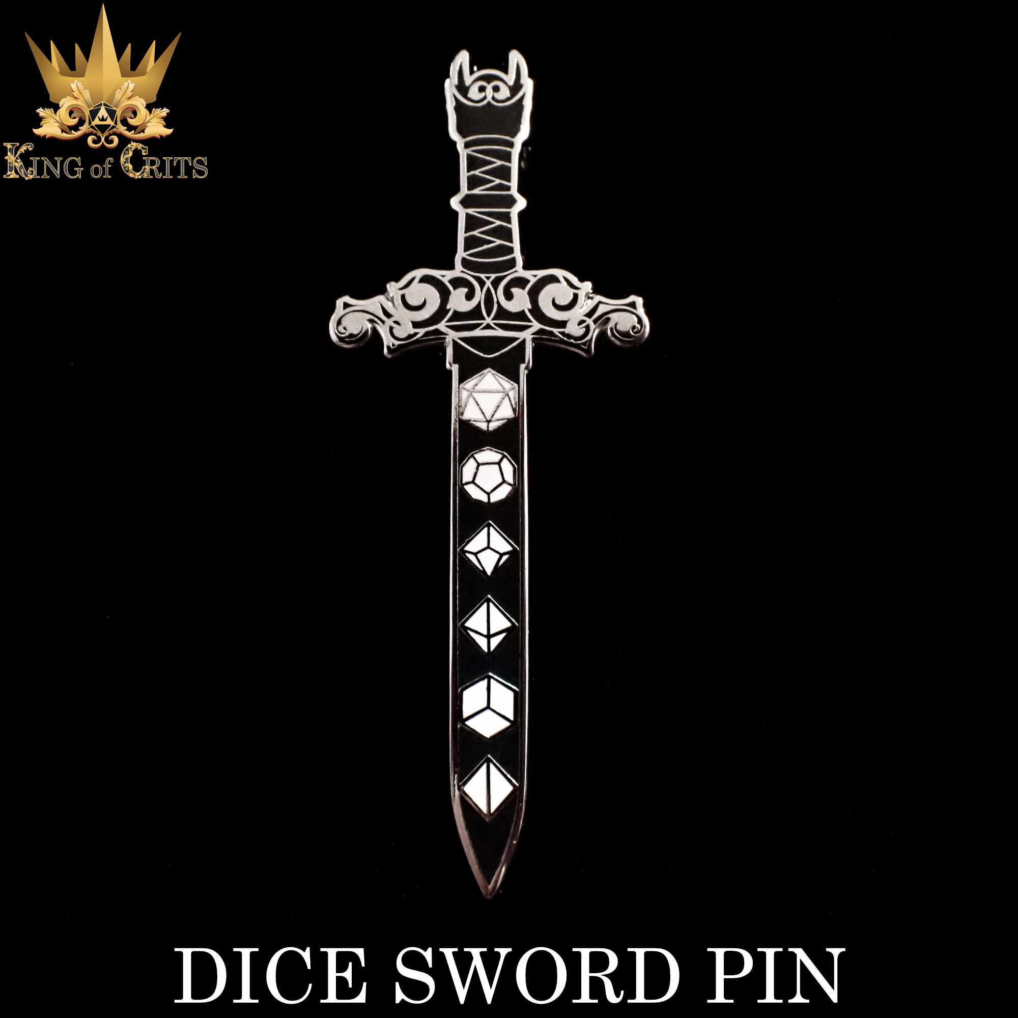 Dice Sword Enamel Pin