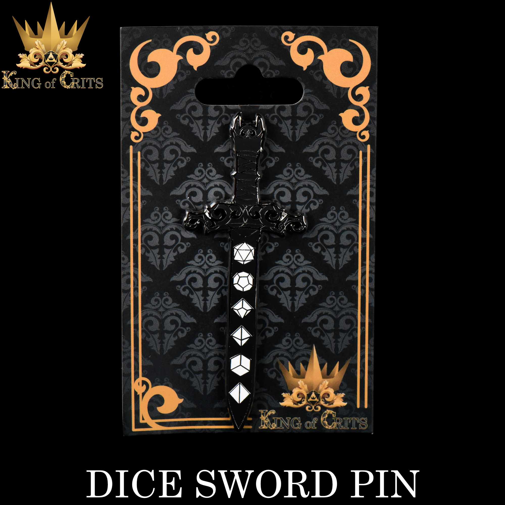 Dice Sword Enamel Pin