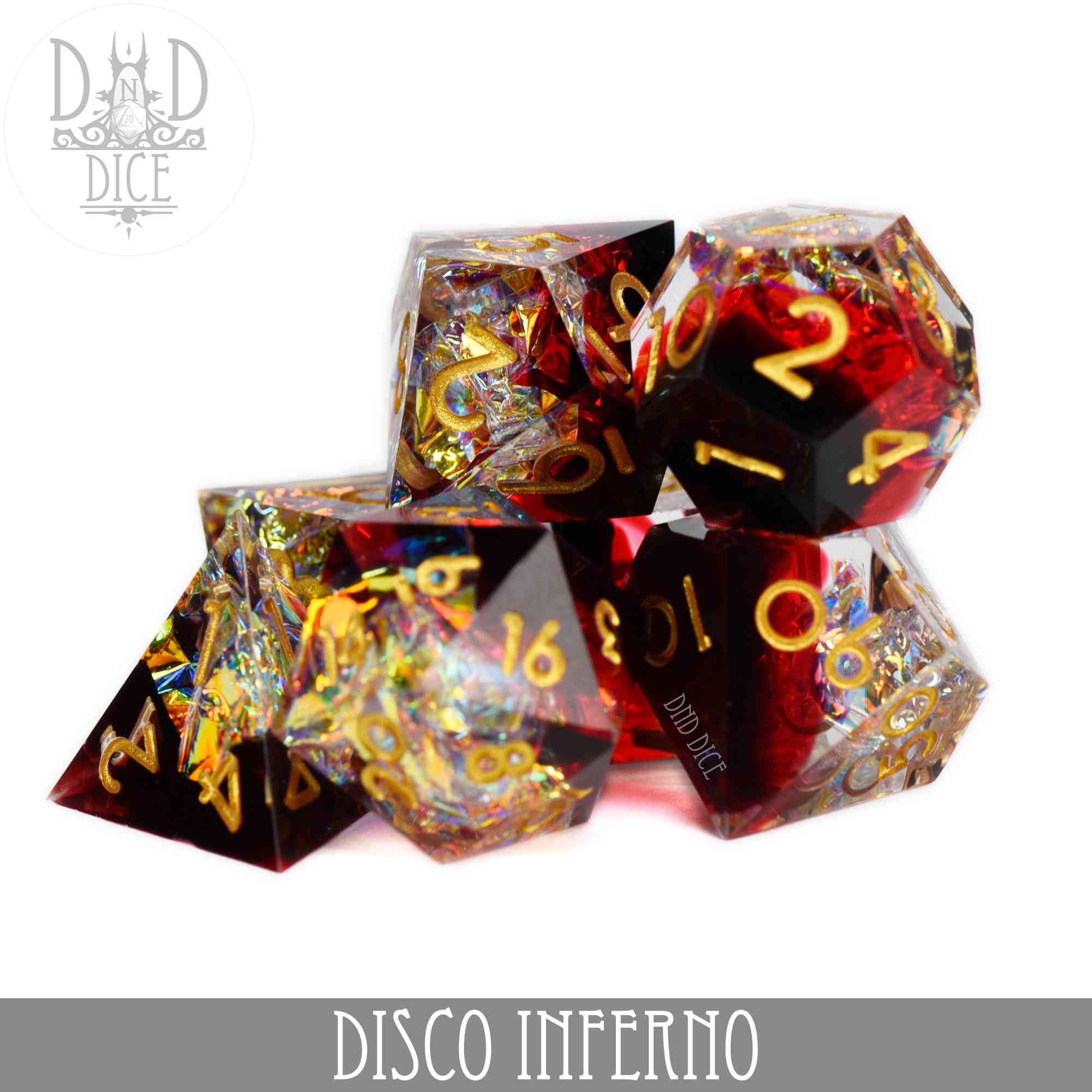Disco Inferno Handmade Dice Set