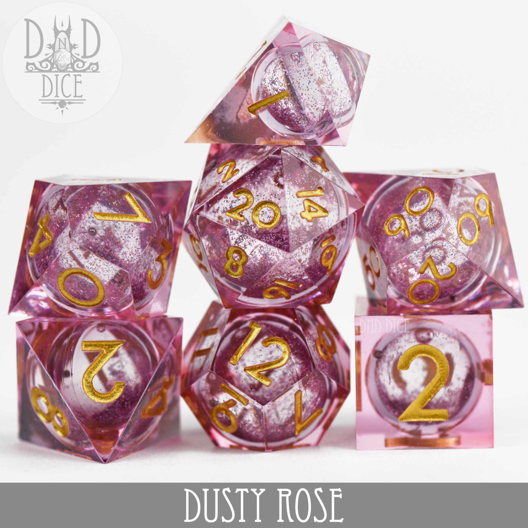 Dusty Rose Liquid Core Dice Set