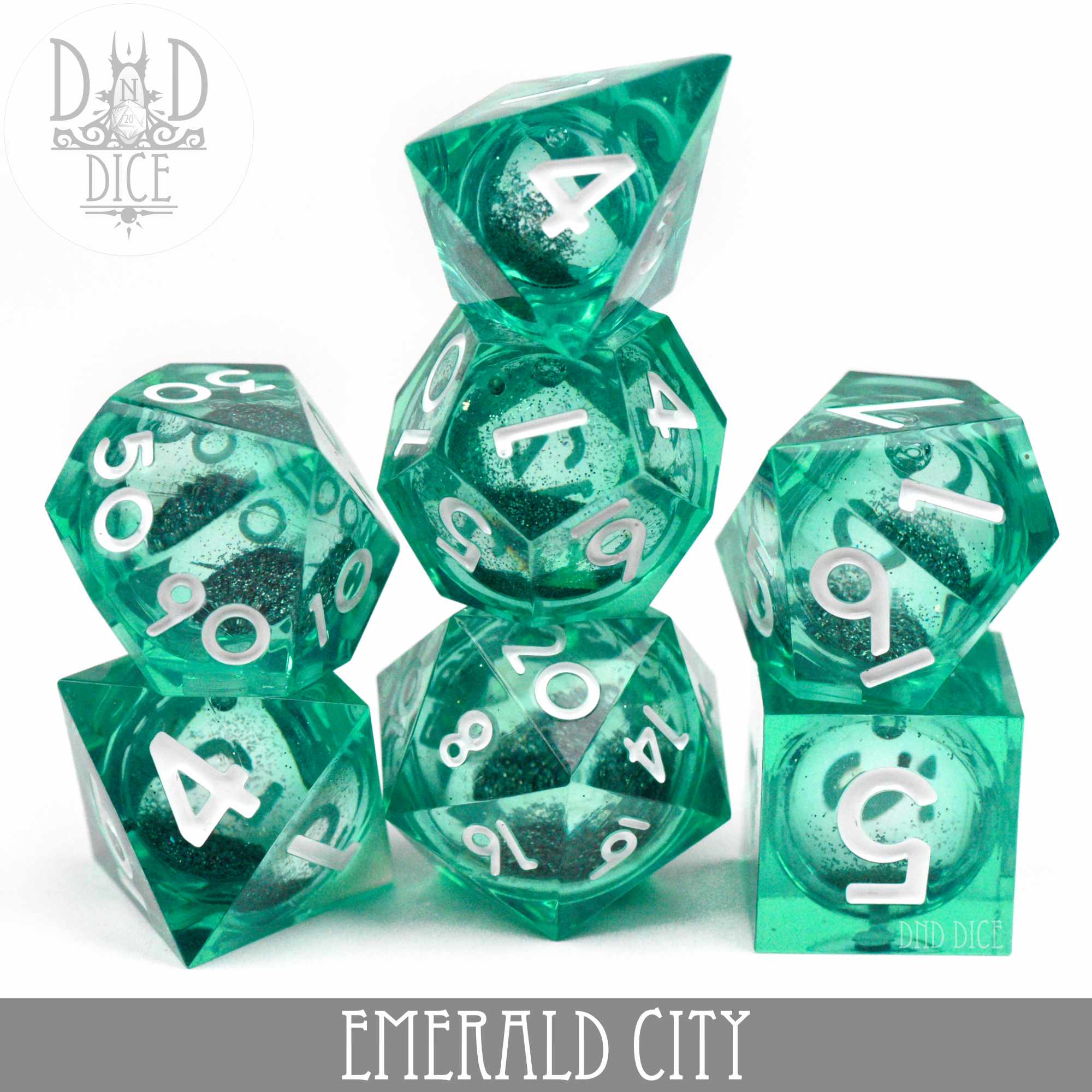 Emerald City Liquid Core Dice Set
