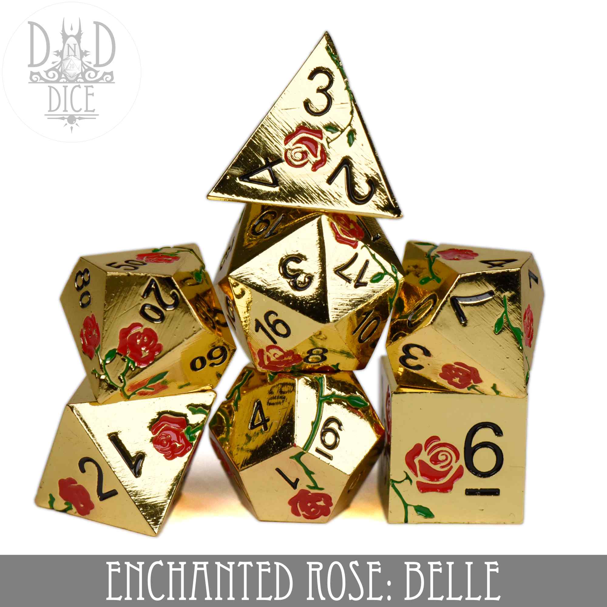 Enchanted Rose: Belle - Metal Dice Set (Black Friday)