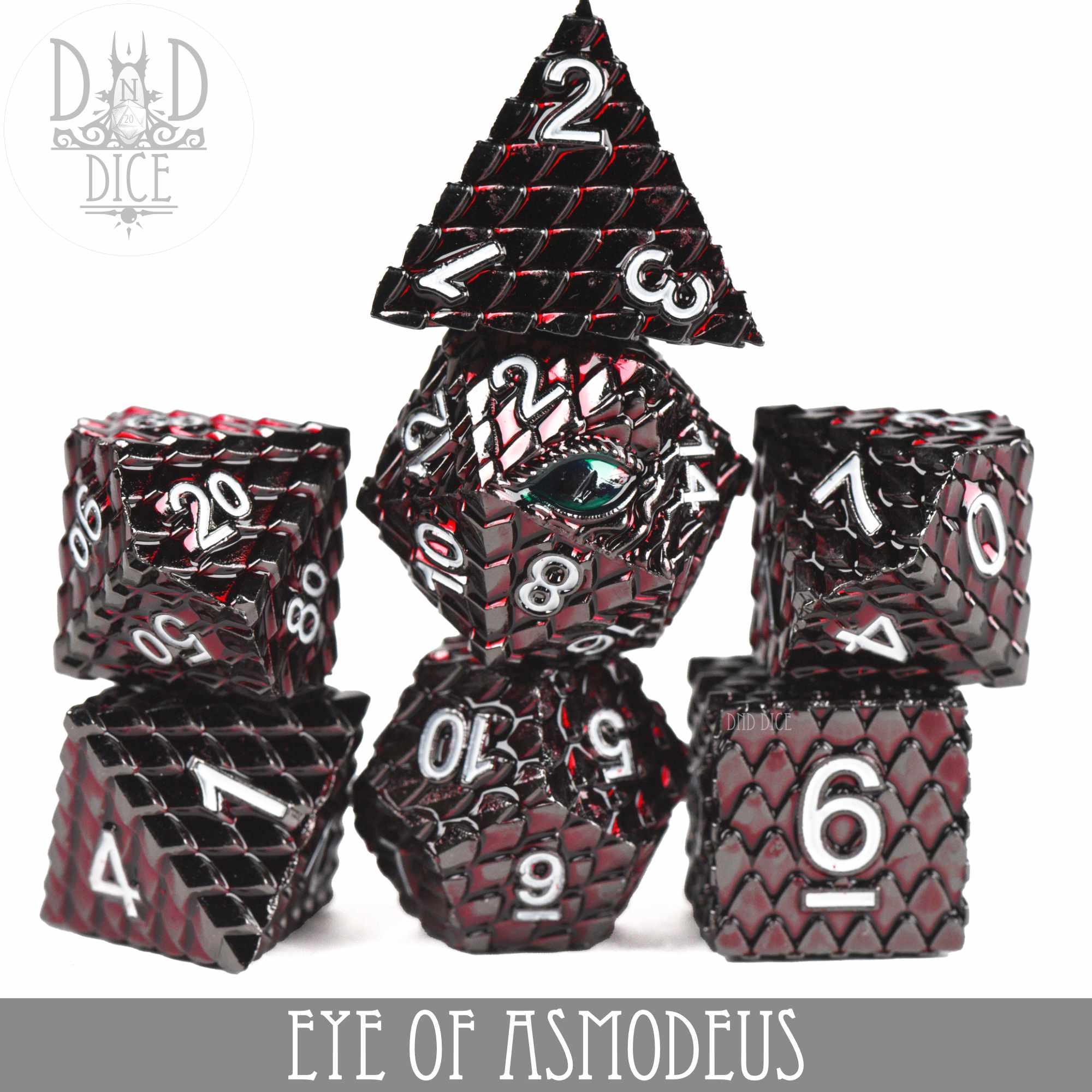 Eye of Asmodeus Metal Dice Set