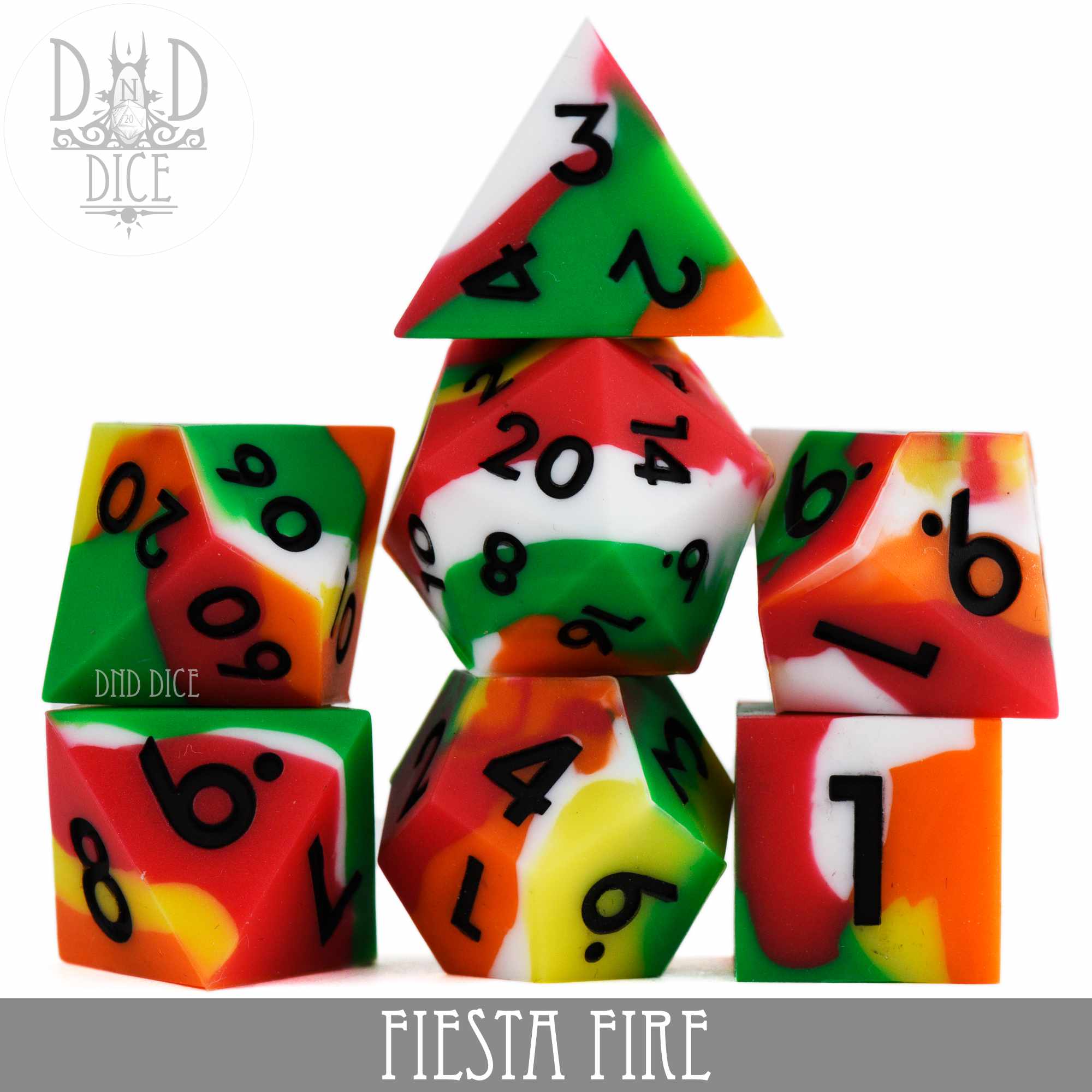 Fiesta Fire Silicone Dice Set