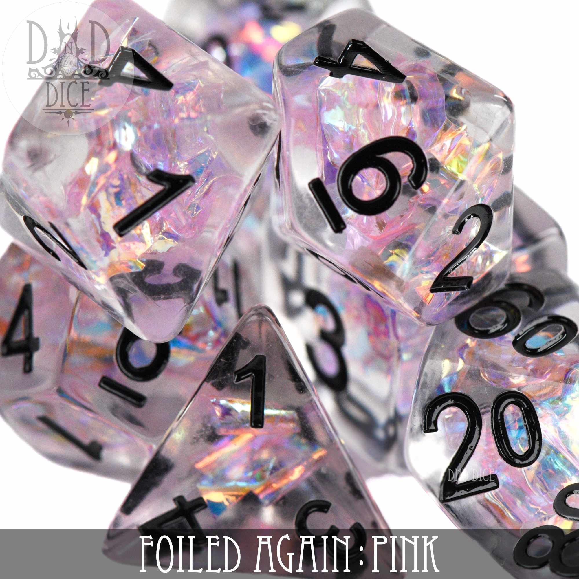 Foiled Again Pink Dice Set