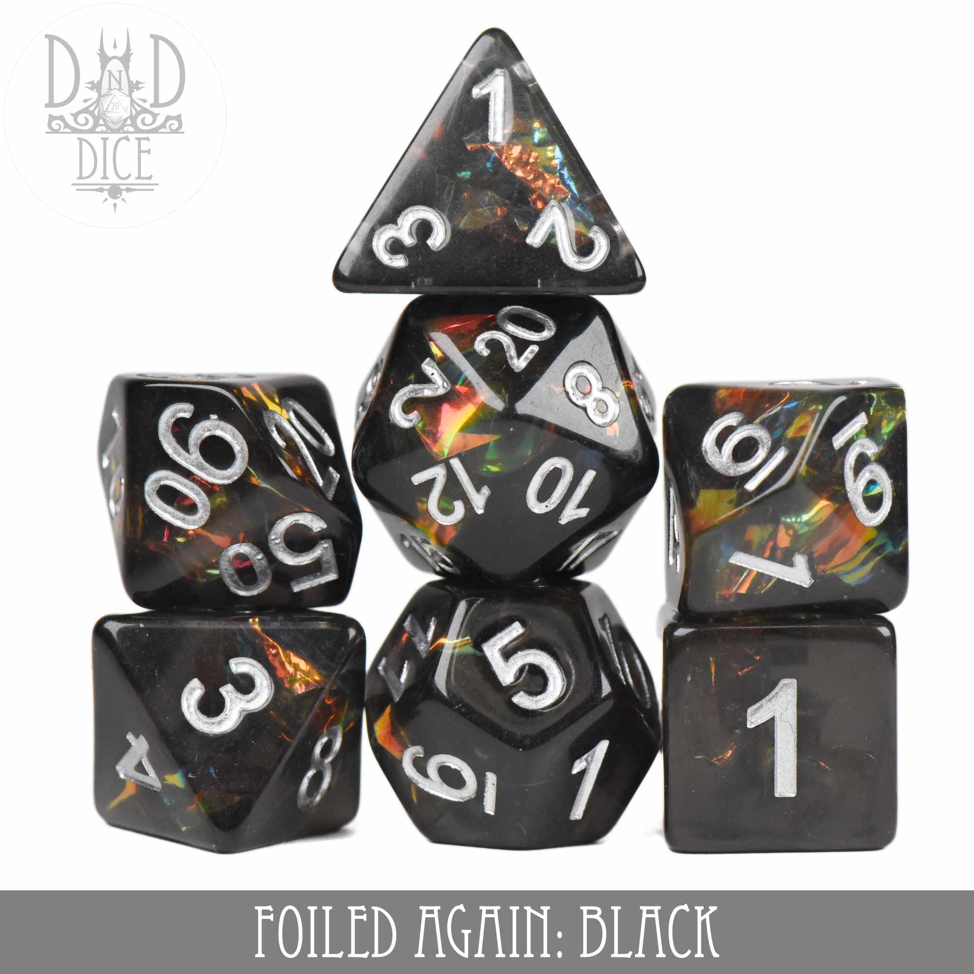 Foiled Again Black Dice Set