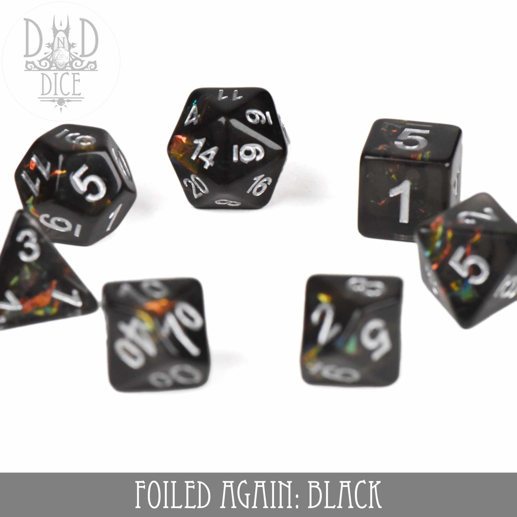 Foiled Again Black Dice Set