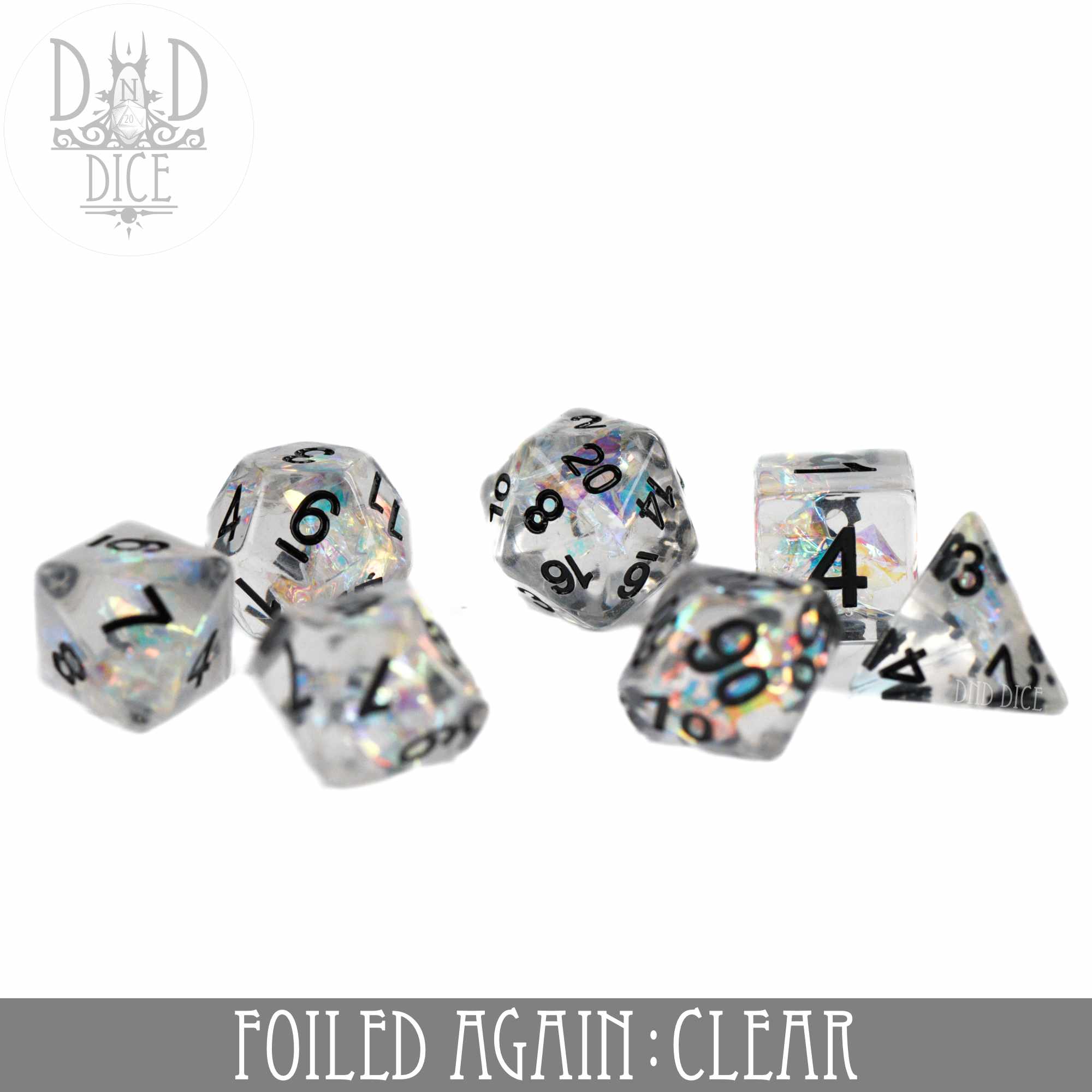 Foiled Again Clear Dice Set