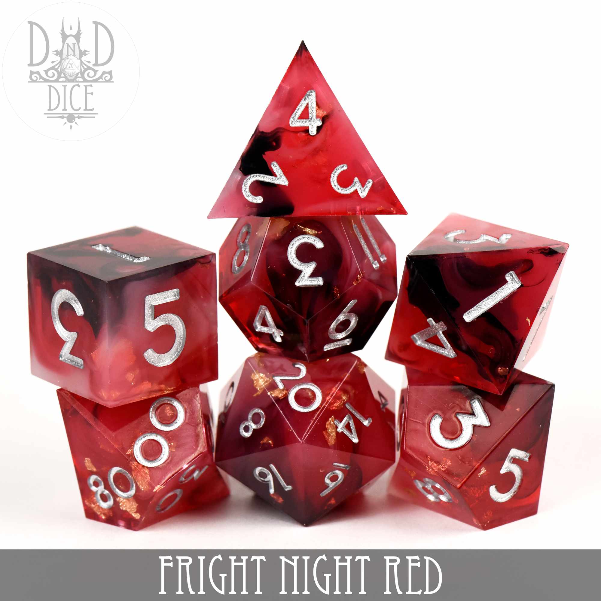 Fright Night Red Handmade Dice Set