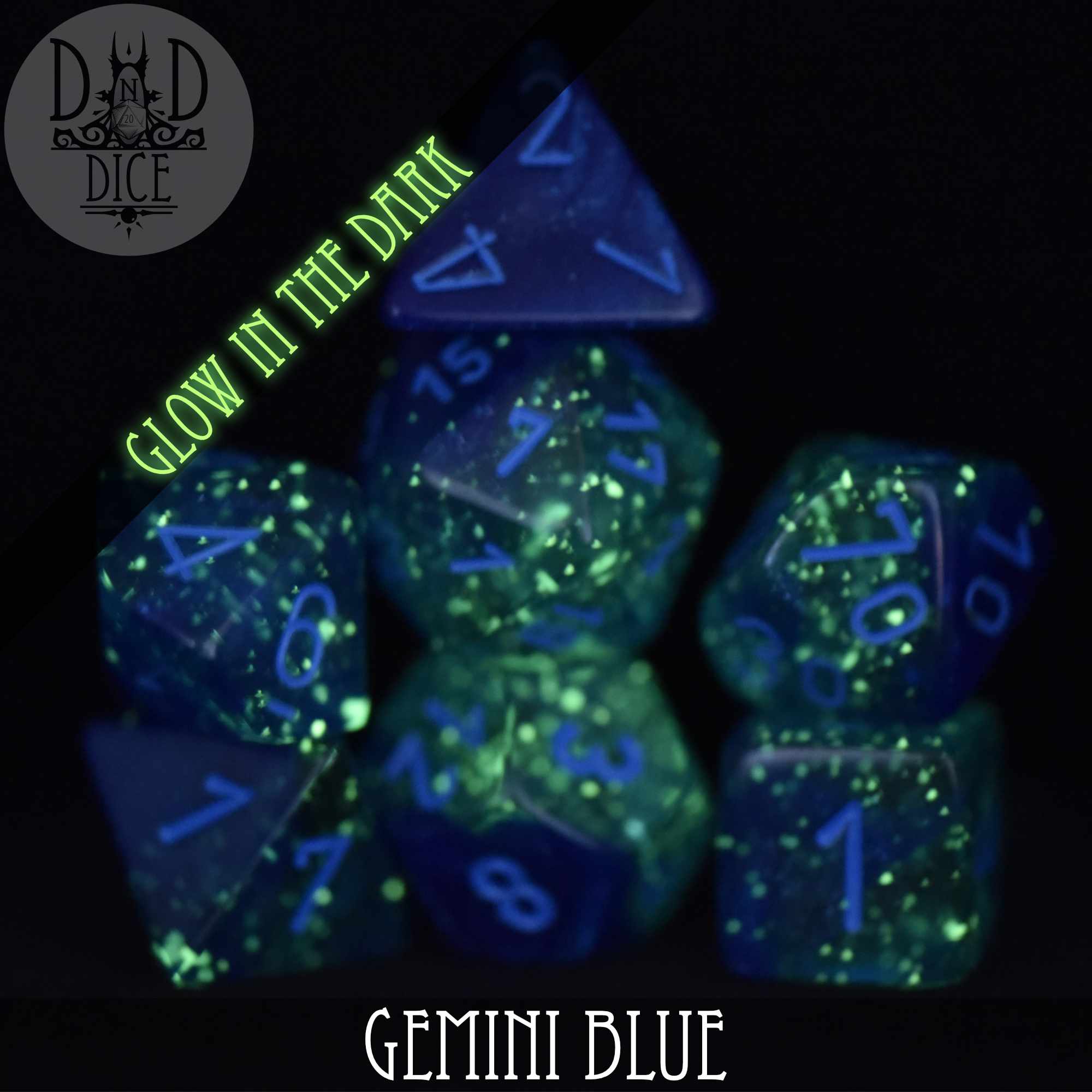 Gemini Blue Luminary Dice Set