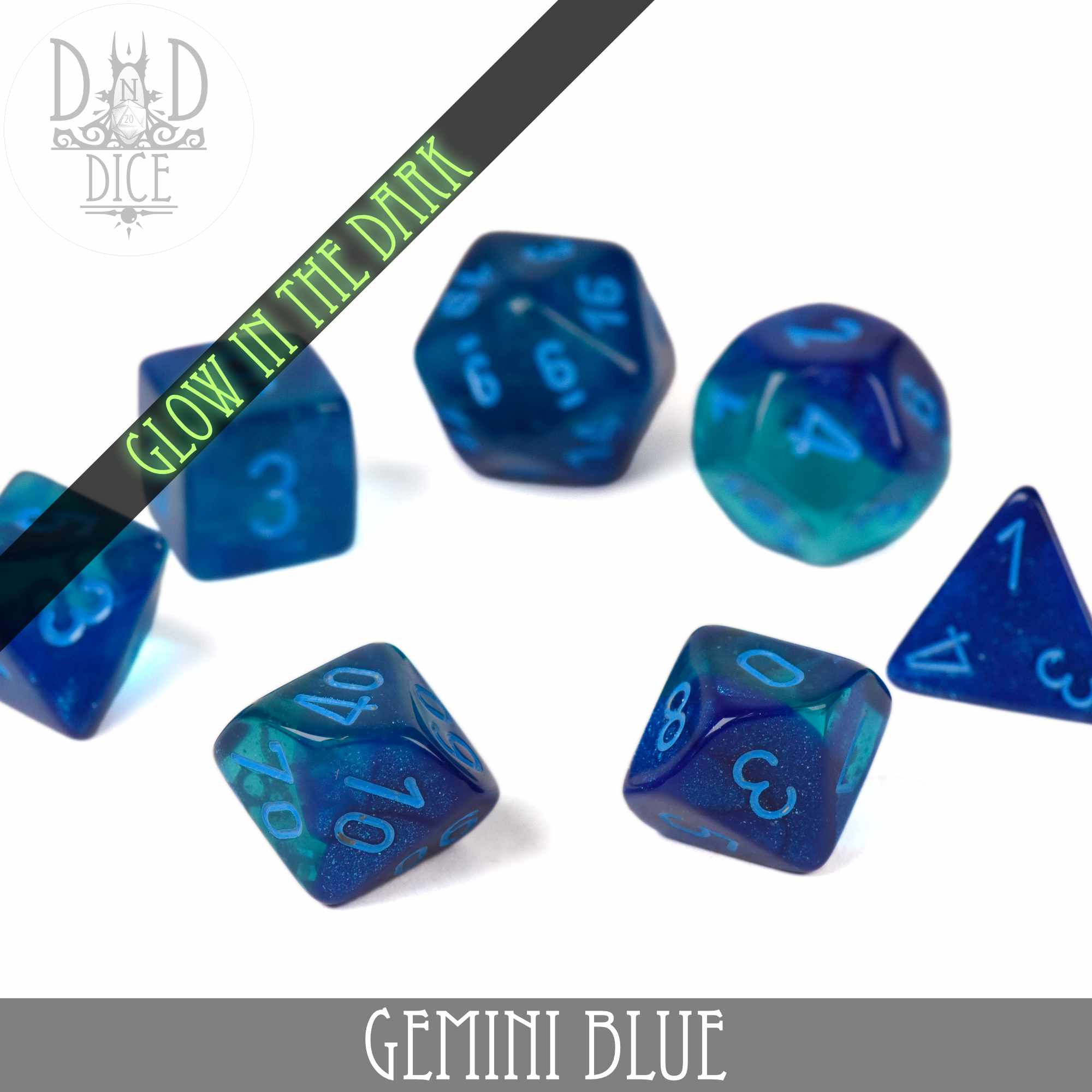 Gemini Blue Luminary Dice Set