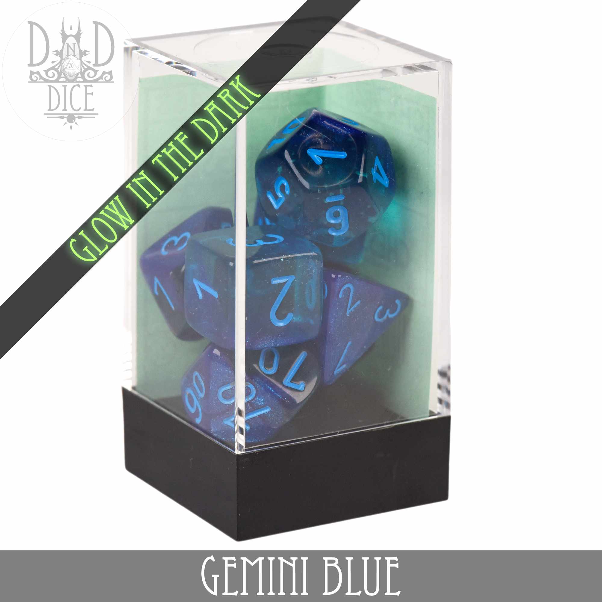 Gemini Blue Luminary Dice Set