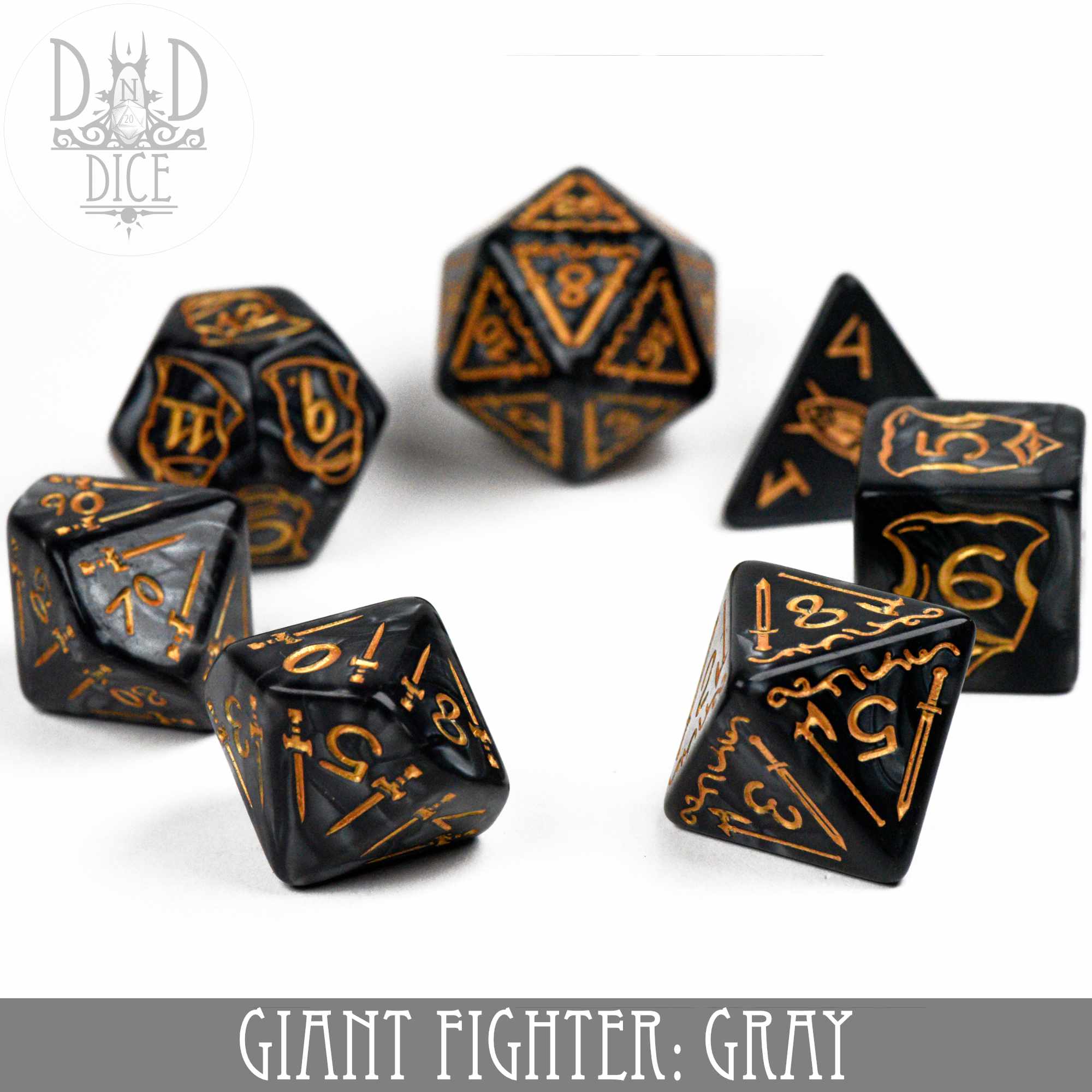 Giant Fighter Gray Dice Set (Oversize)