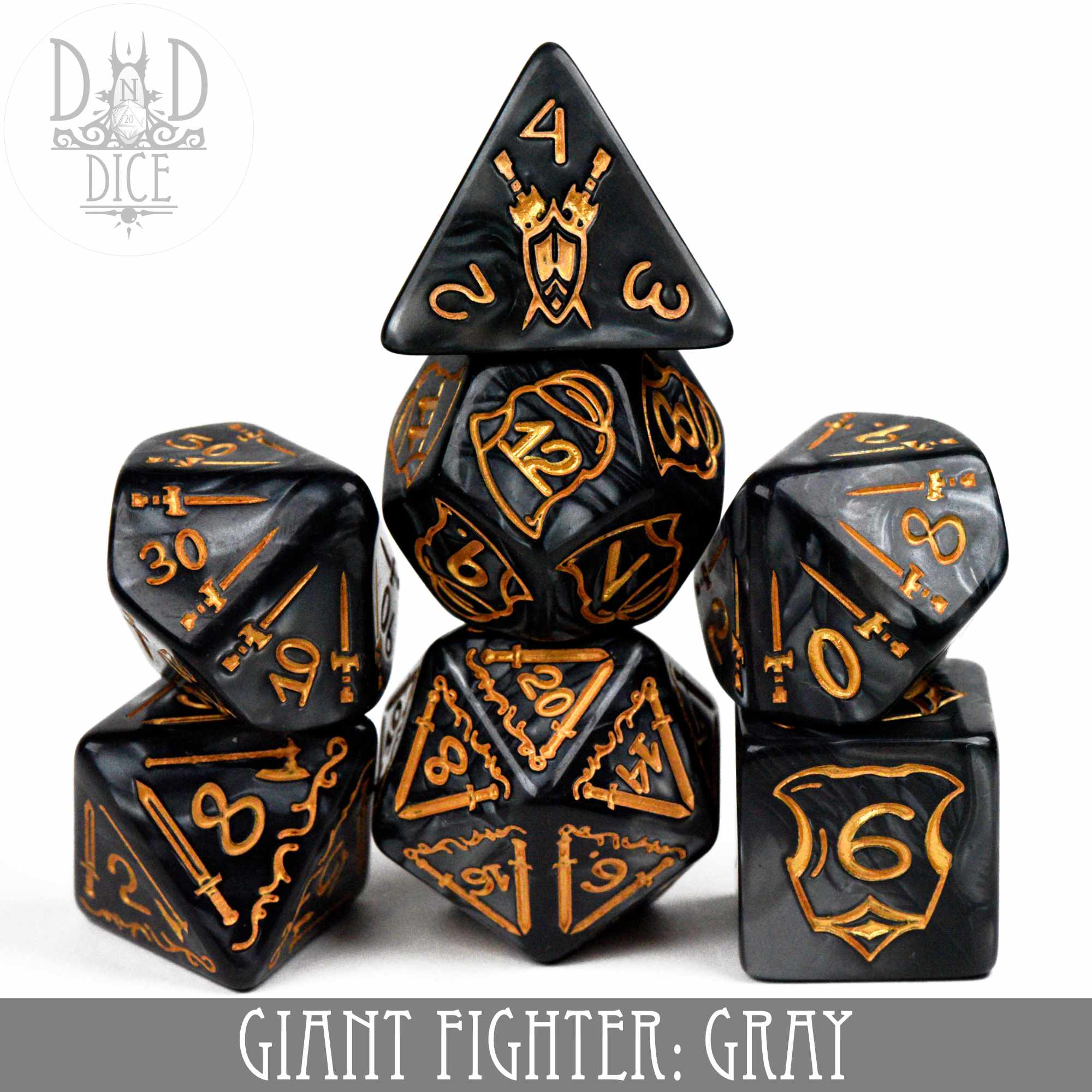 Giant Fighter Gray Dice Set (Oversize)