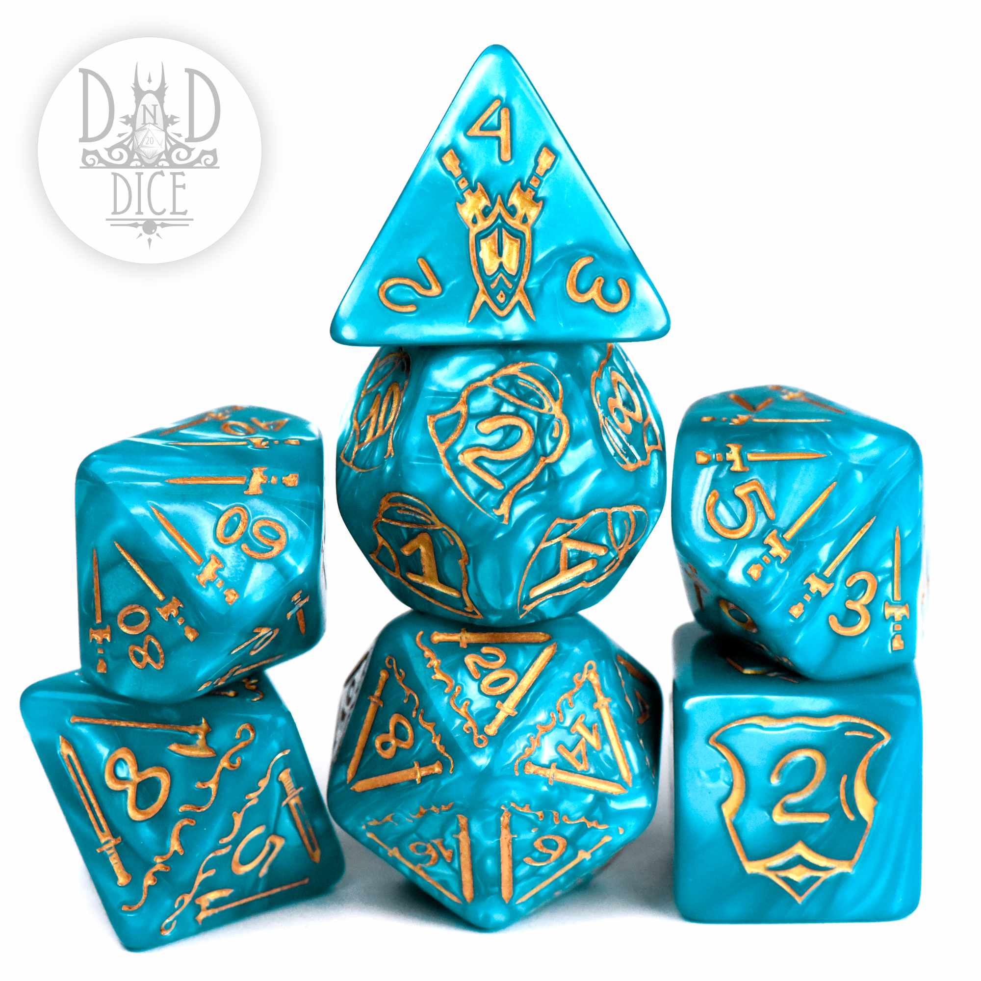 Giant Fighter Teal Dice Set (Oversize)